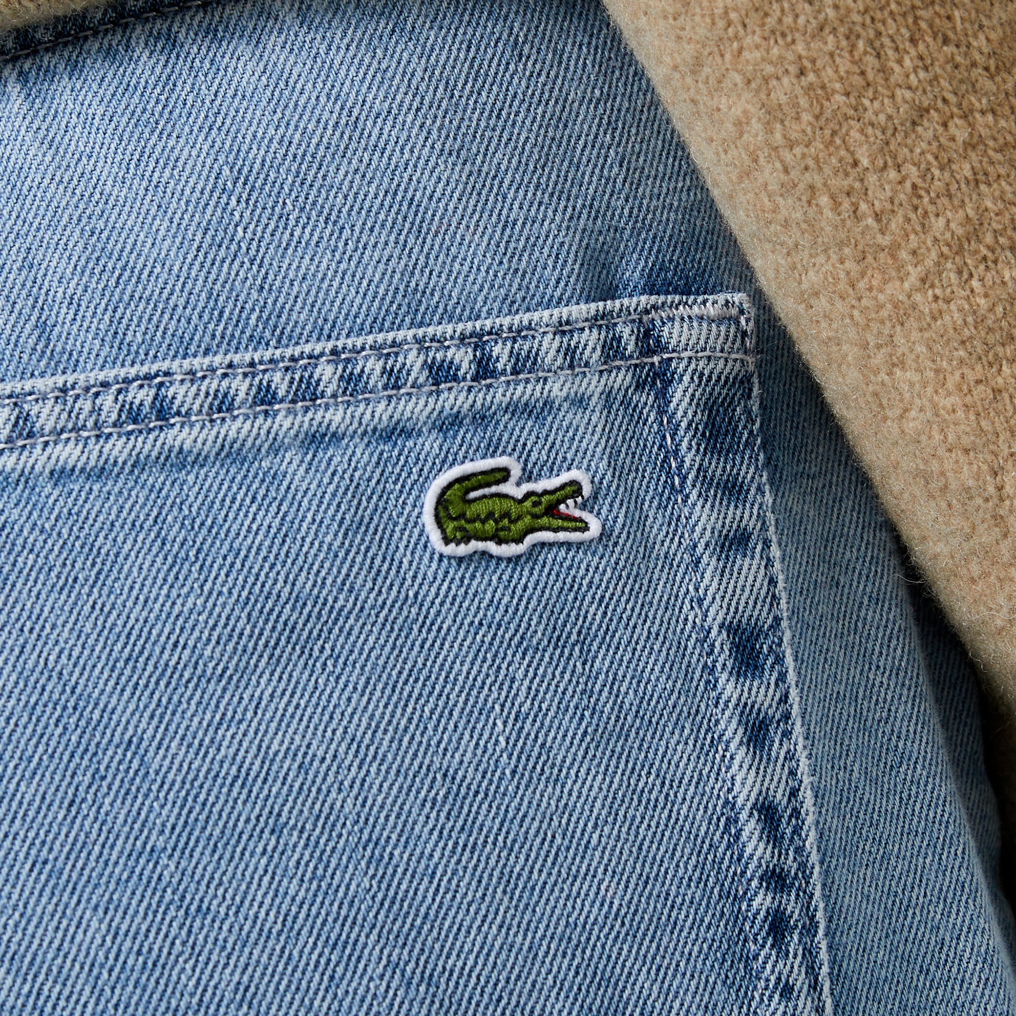 Lacoste Kadın Loose Fit Mavi Jean Pantolon