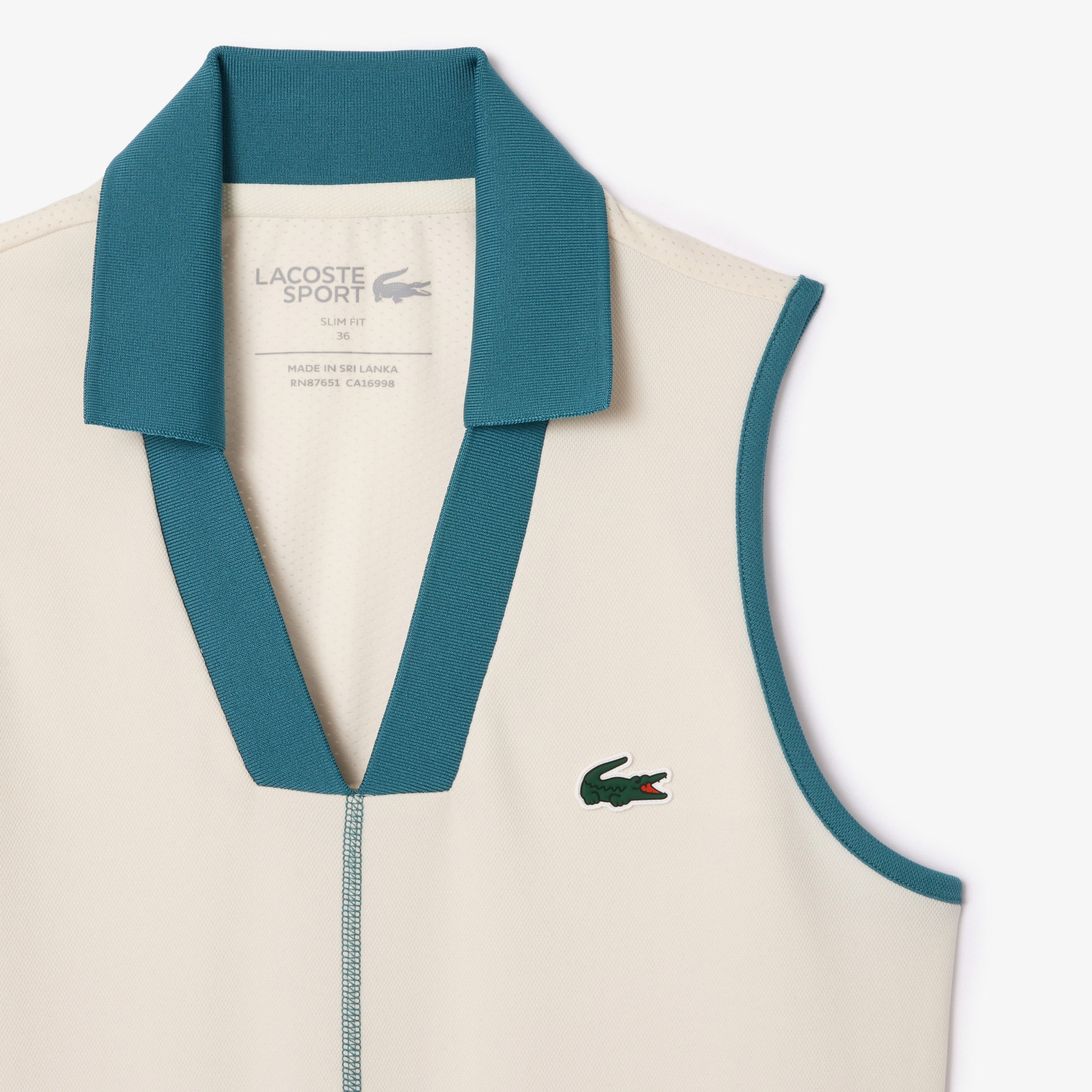 Lacoste Kadın Slim Fit Beyaz Polo