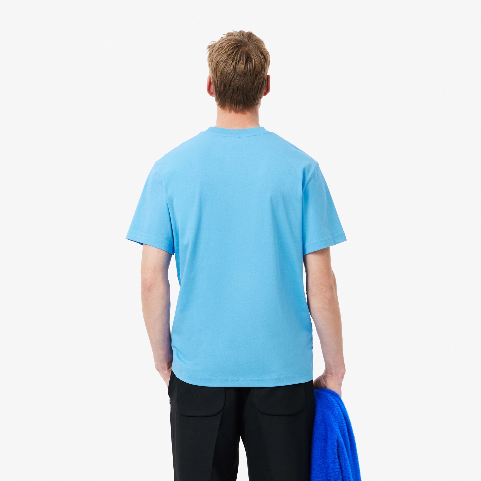 Lacoste Erkek Classic Fit Bisiklet Yaka Mavi T-Shirt