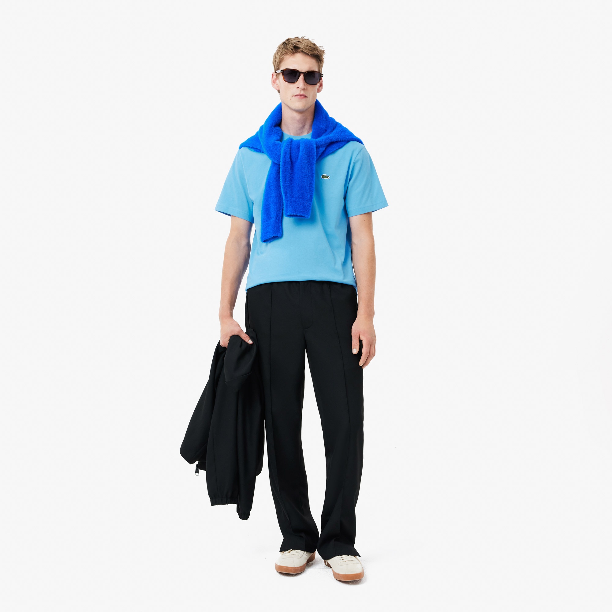 Lacoste Erkek Classic Fit Bisiklet Yaka Mavi T-Shirt