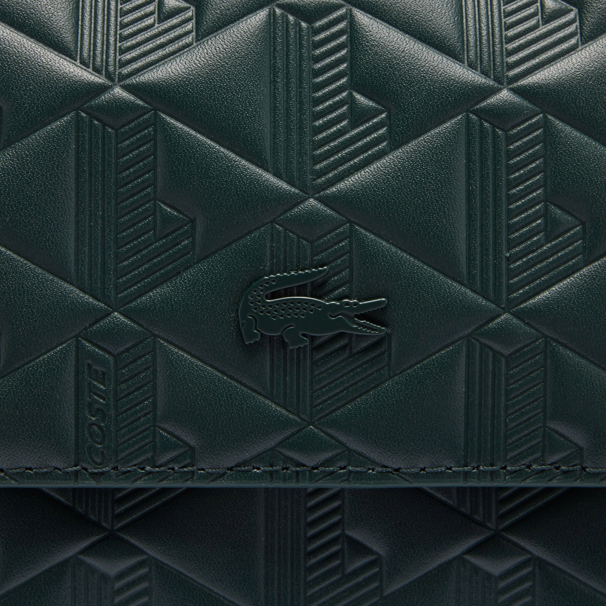 Lacoste Maheki Kadın Monogram Deri Koyu Yeşil Omuz Çantası