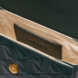 Lacoste Maheki Kadın Monogram Deri Koyu Yeşil Omuz Çantası Yeşil