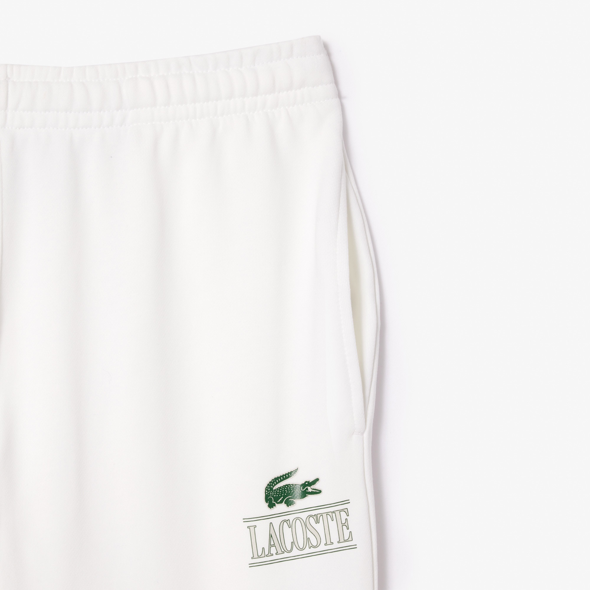 Lacoste Unisex Tapered Fit Baskılı Beyaz Eşofman Altı