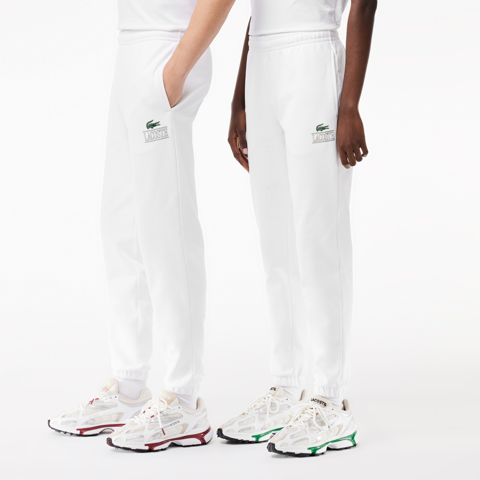 Lacoste Unisex Tapered Fit Baskılı Beyaz Eşofman Altı