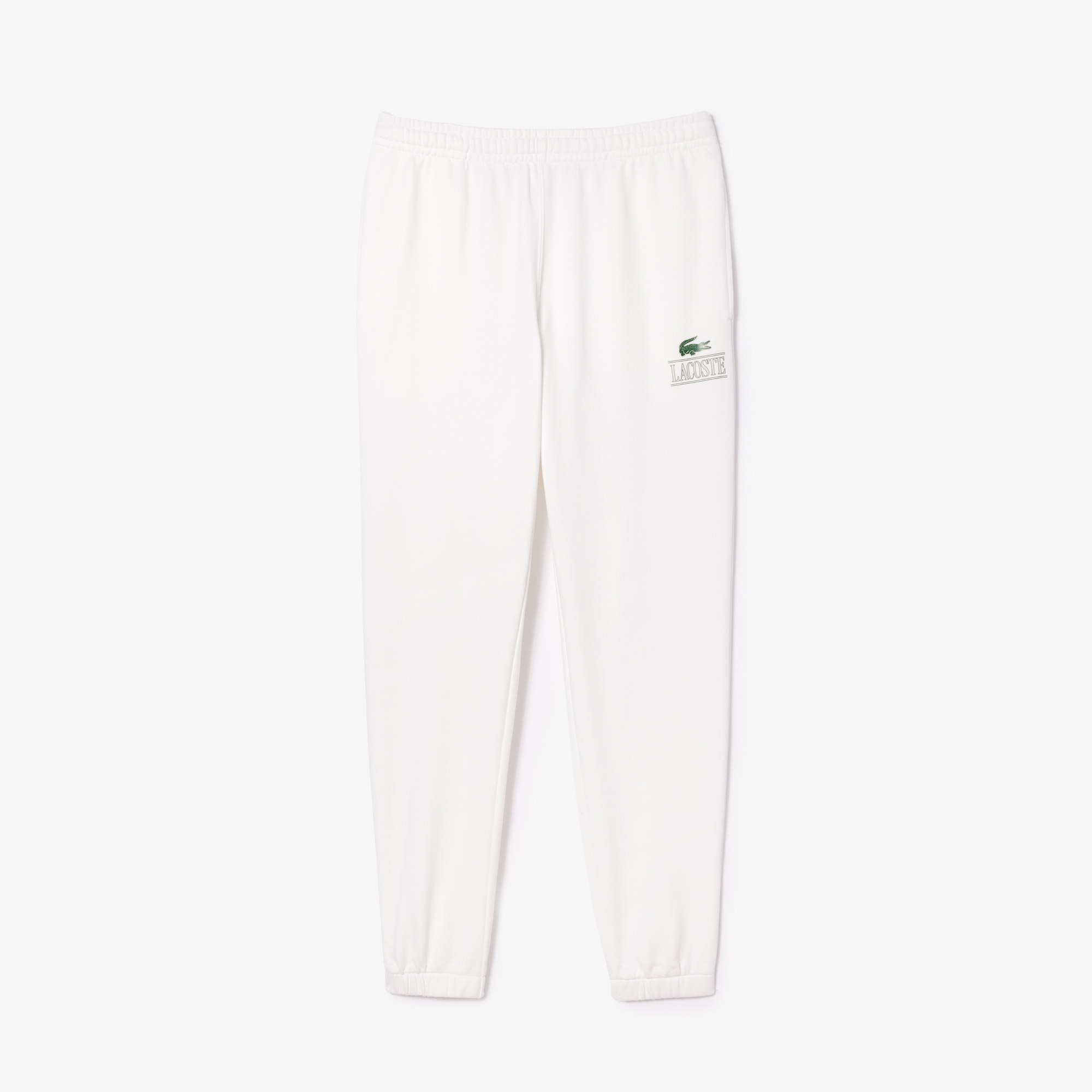 Lacoste Unisex Tapered Fit Baskılı Beyaz Eşofman Altı