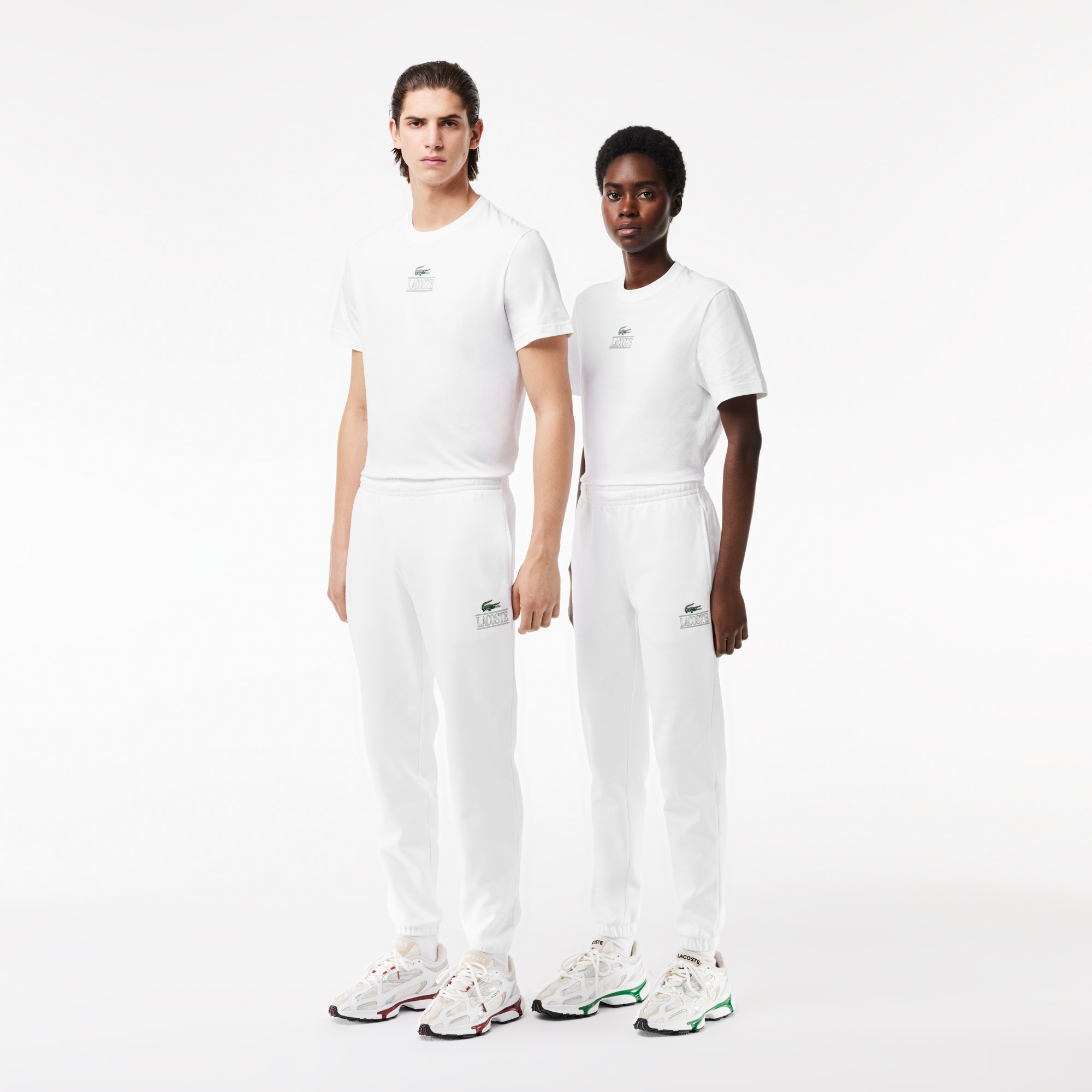 Lacoste Unisex Tapered Fit Baskılı Beyaz Eşofman Altı