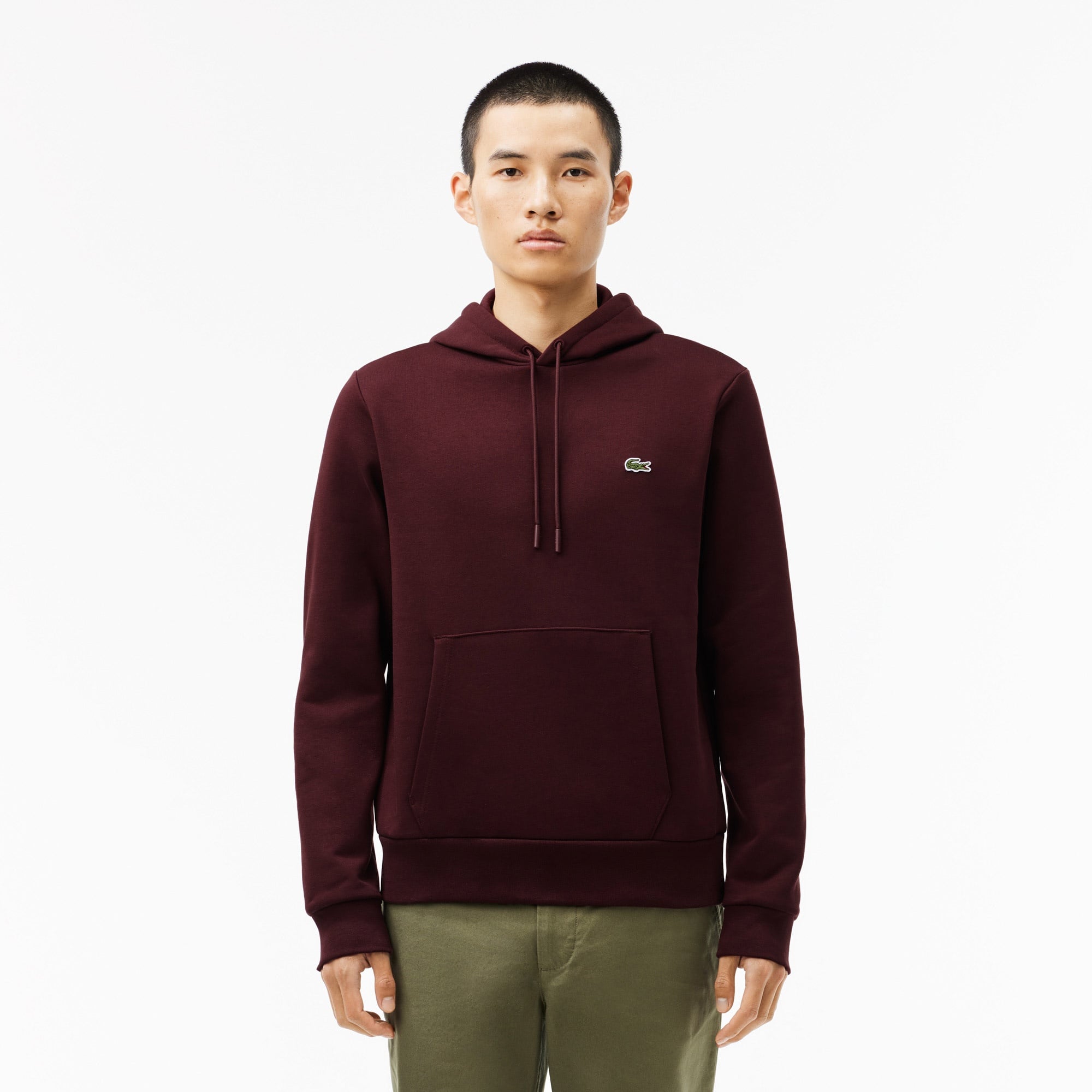 Erkek Classic Fit Kapüşonlu Bordo Sweatshirt