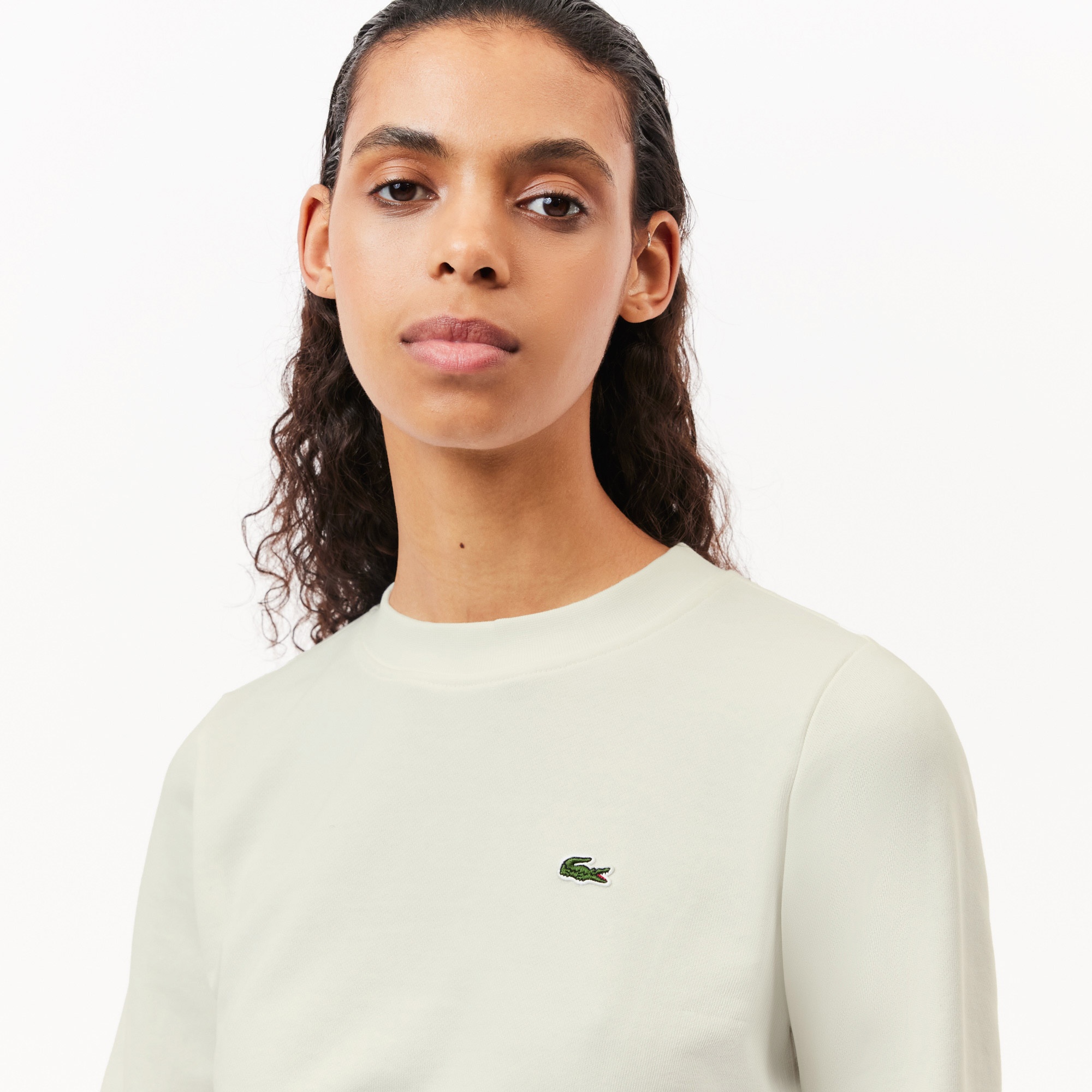 Lacoste Kadın Regular Fit Bisiklet Yaka Beyaz Sweatshirt