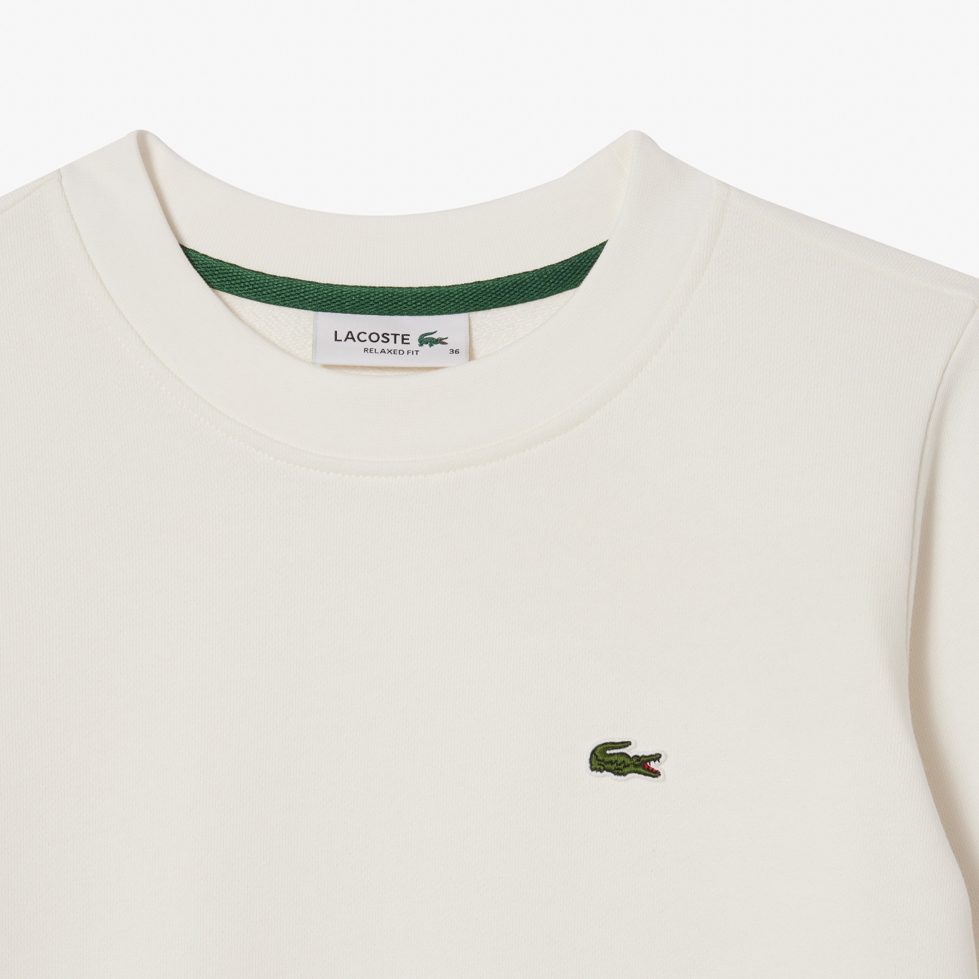 Lacoste Kadın Regular Fit Bisiklet Yaka Beyaz Sweatshirt