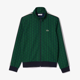 Lacoste Erkek Regular Fit Fermuarlı Monogram Yeşil Sweatshirt Yeşil