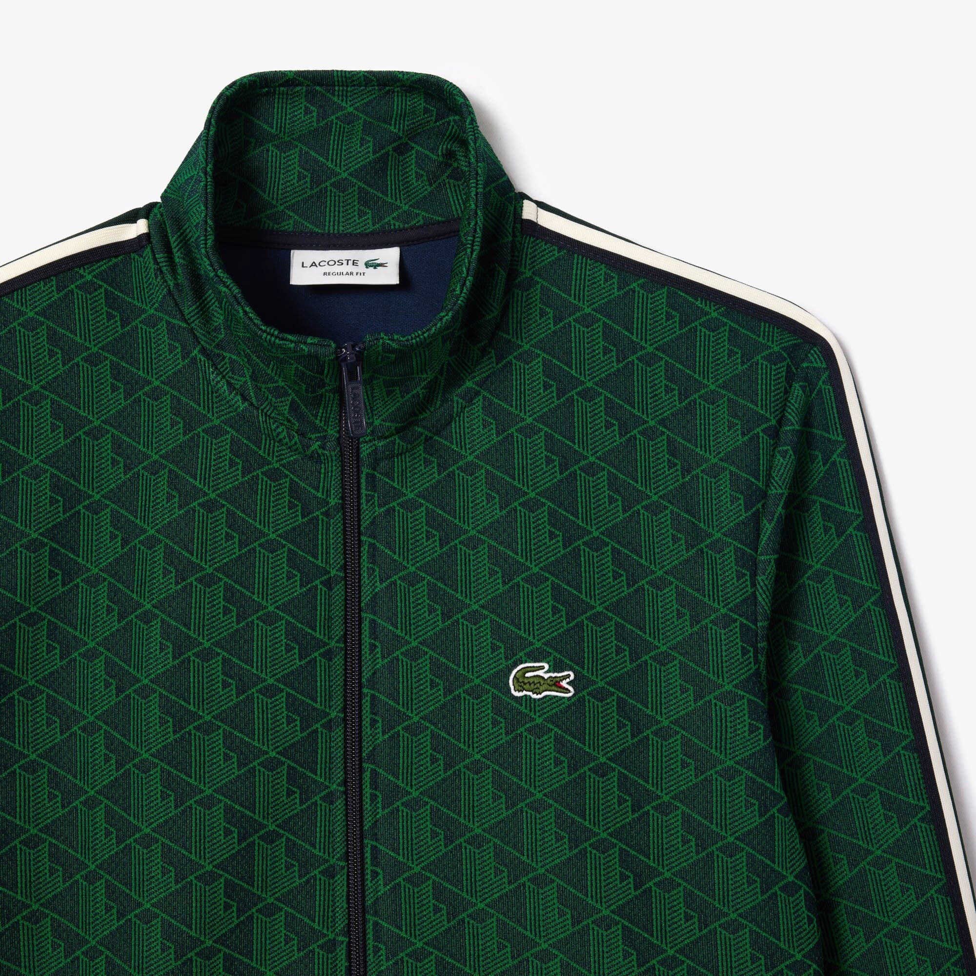 Lacoste Erkek Regular Fit Fermuarlı Monogram Yeşil Sweatshirt
