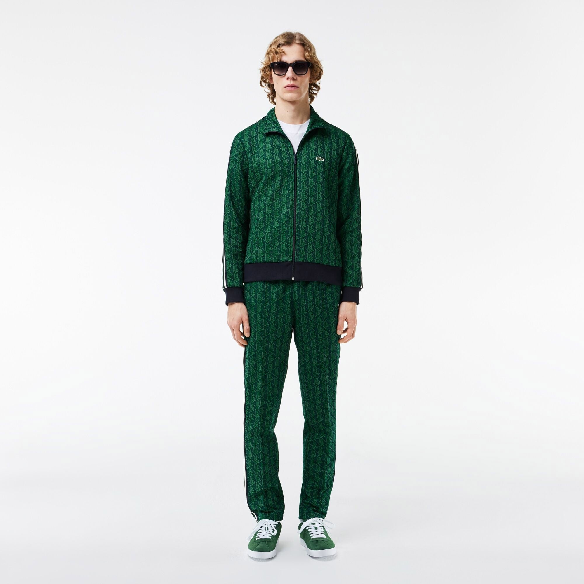 Lacoste Erkek Regular Fit Fermuarlı Monogram Yeşil Sweatshirt