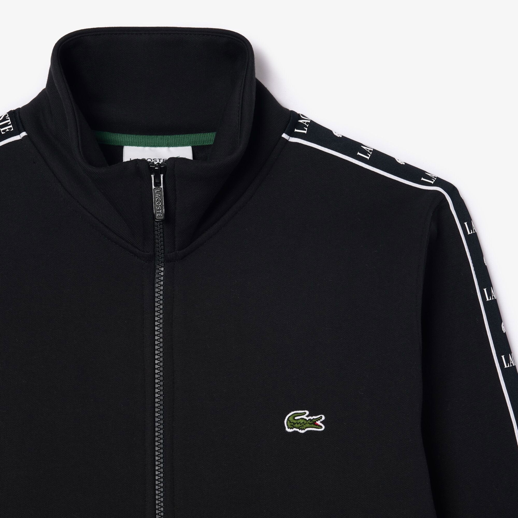 Lacoste Erkek Classic Fit Dik Yaka Baskılı Siyah Sweatshirt