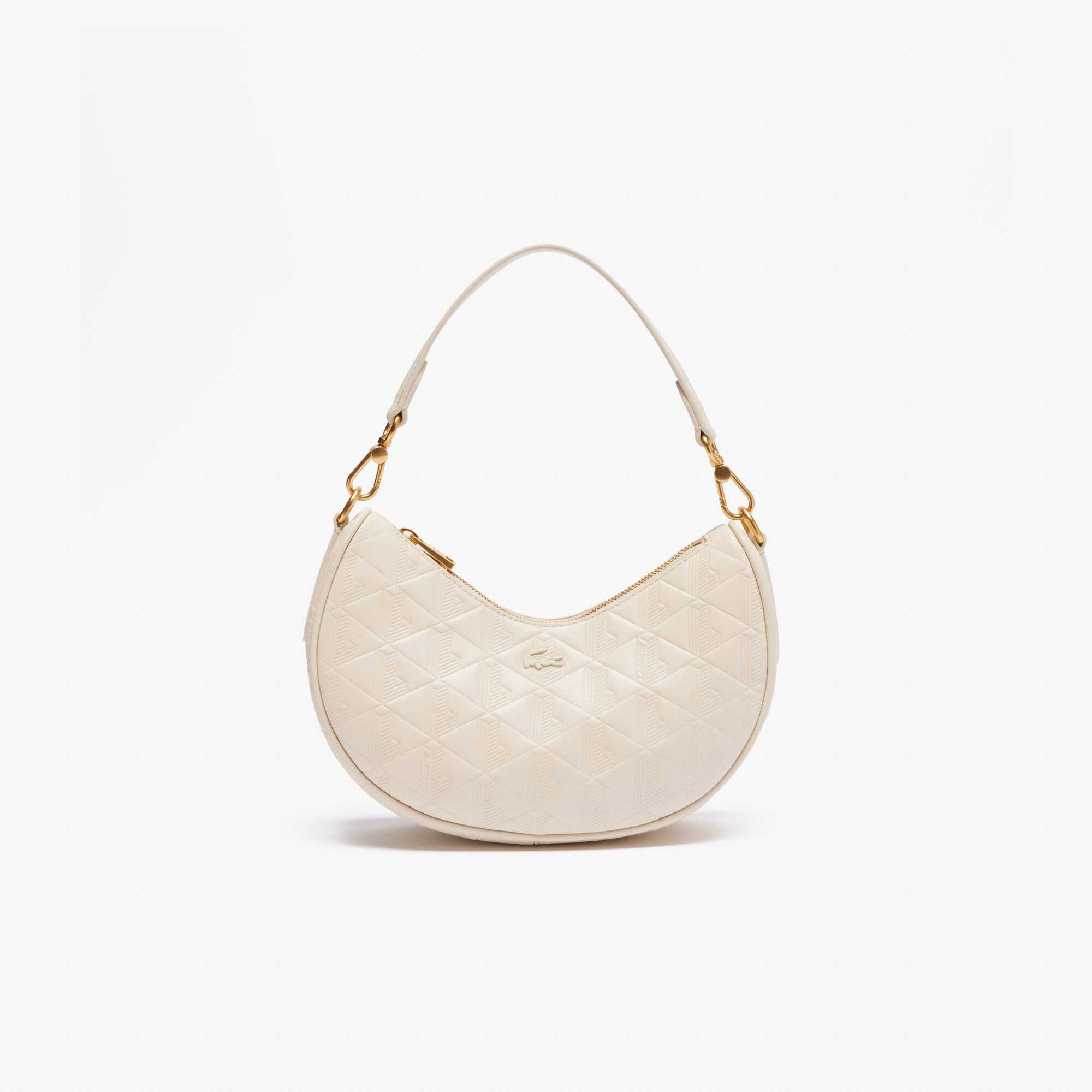 Lacoste Maheki Kadın Monogram Deri Beyaz Omuz Çantası
