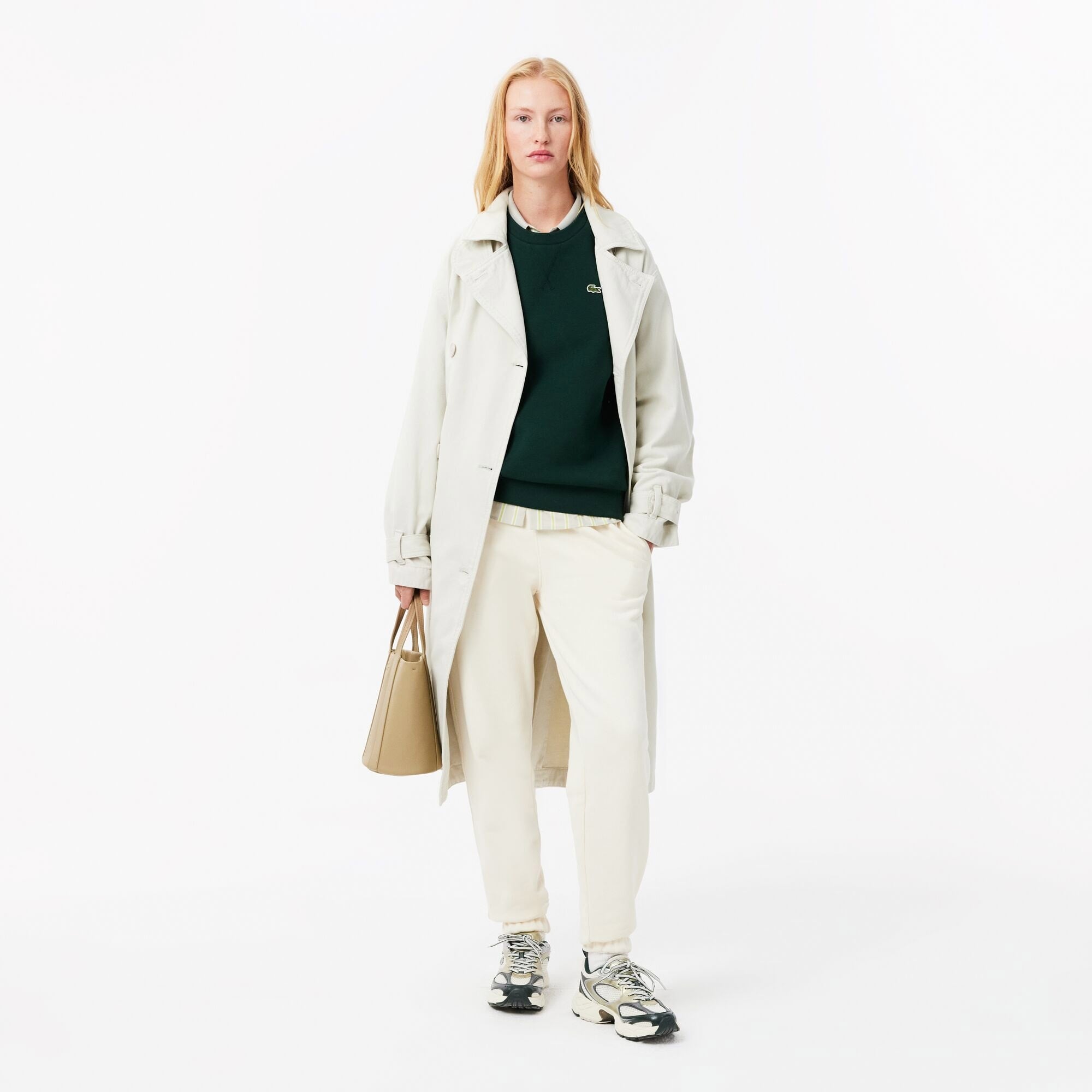 Lacoste Kadın Regular Fit Bisiklet Yaka Koyu Yeşil Sweatshirt