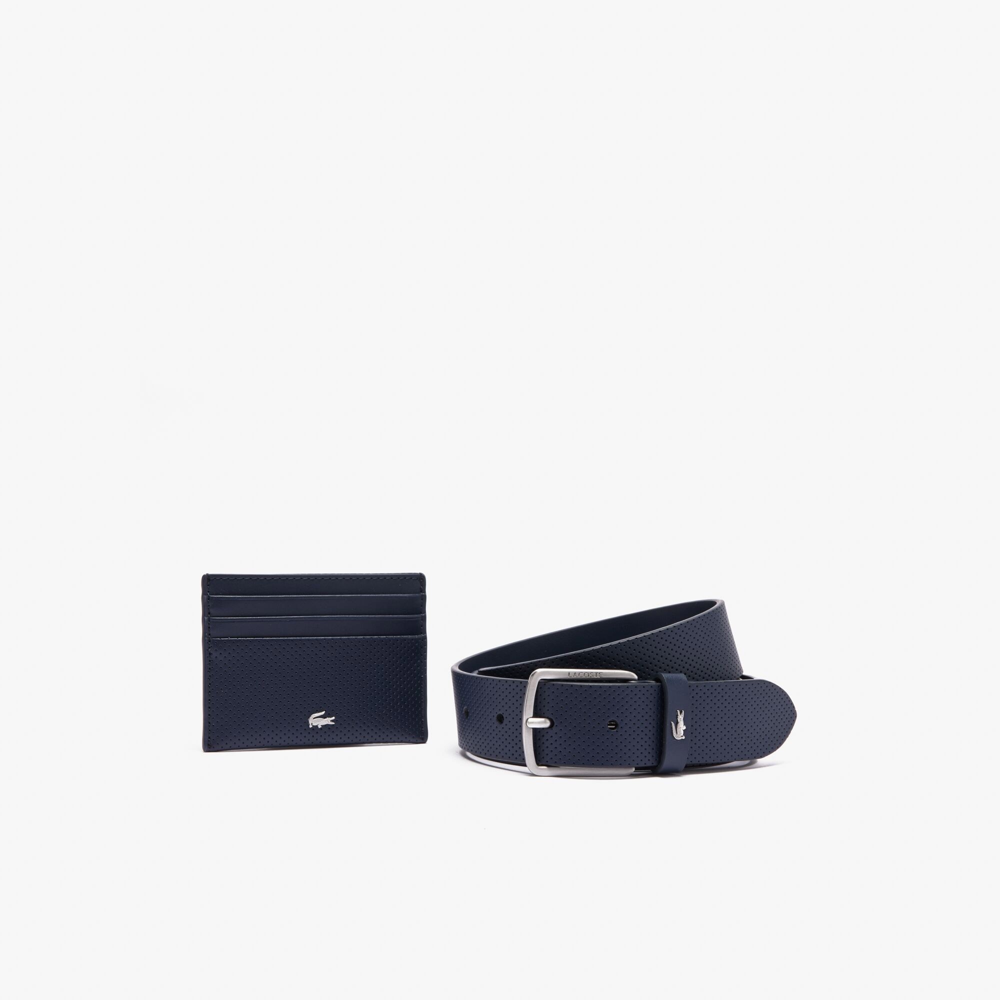 Lacoste Elegance Erkek Deri Lacivert 2'li Hediye Seti