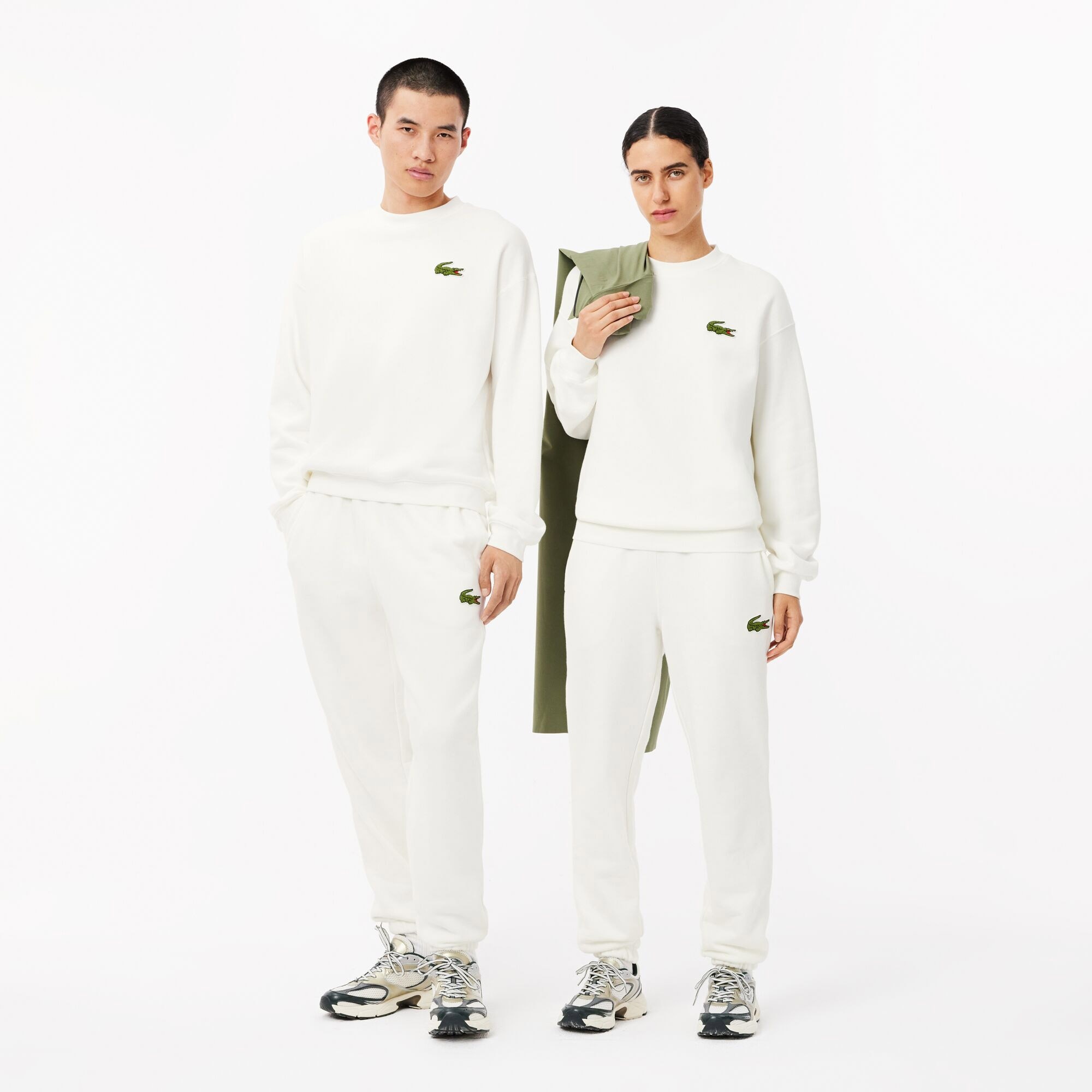 Lacoste Unisex Relaxed Fit Organik Pamuk Beyaz Eşofman Altı
