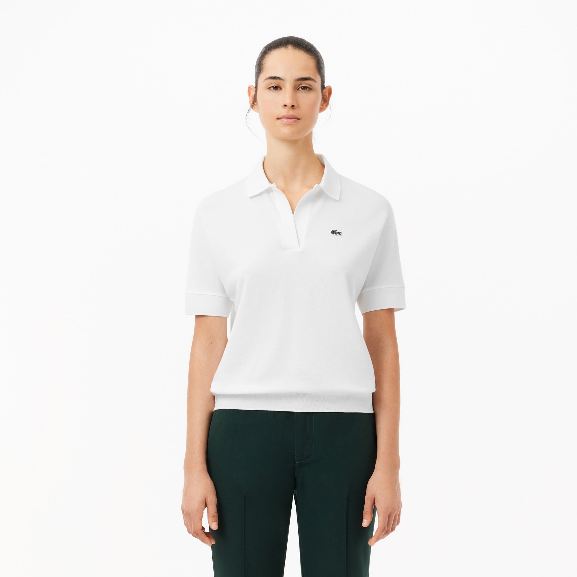 Lacoste Kadın Relaxed Fit Beyaz Polo