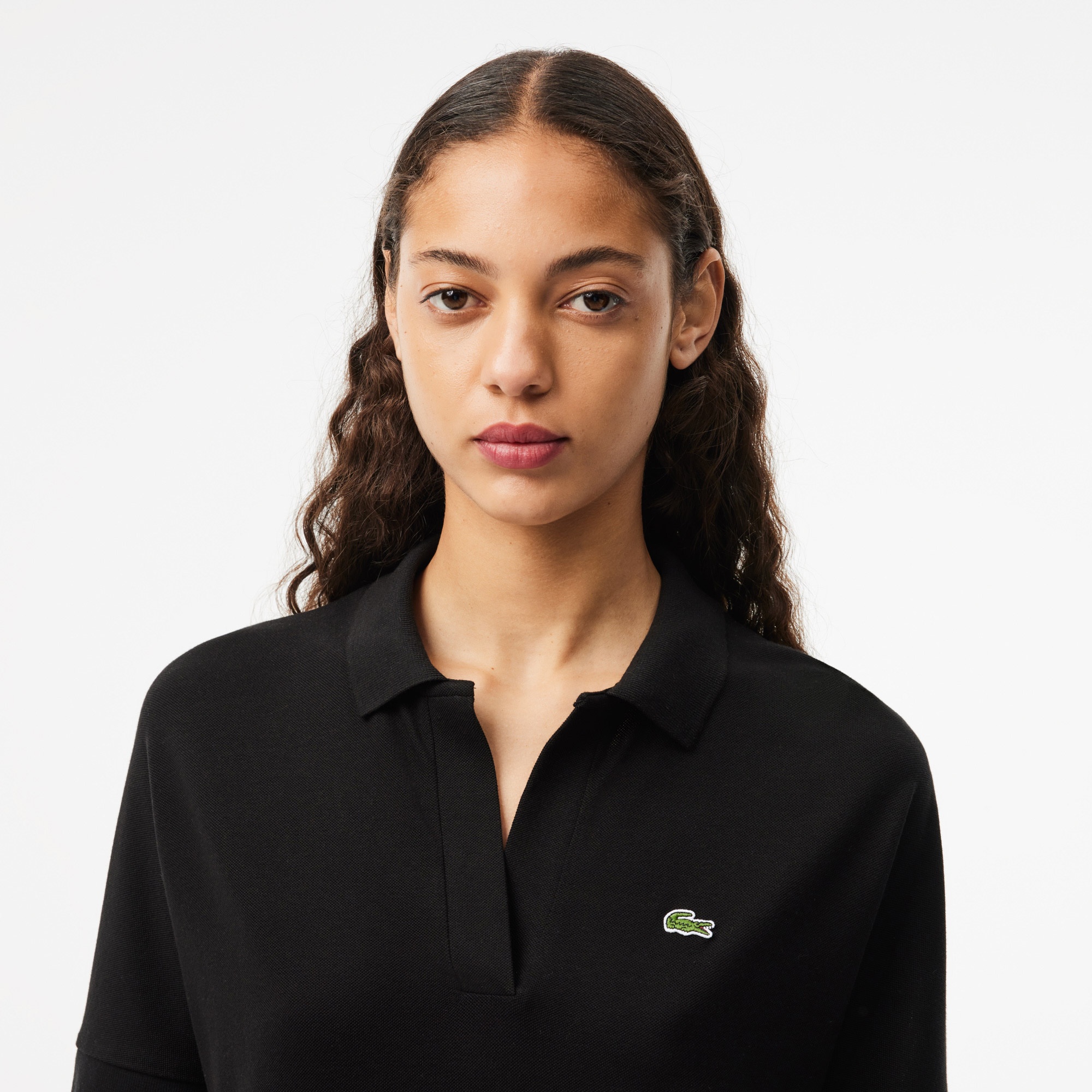 Lacoste Kadın Relaxed Fit Siyah Polo
