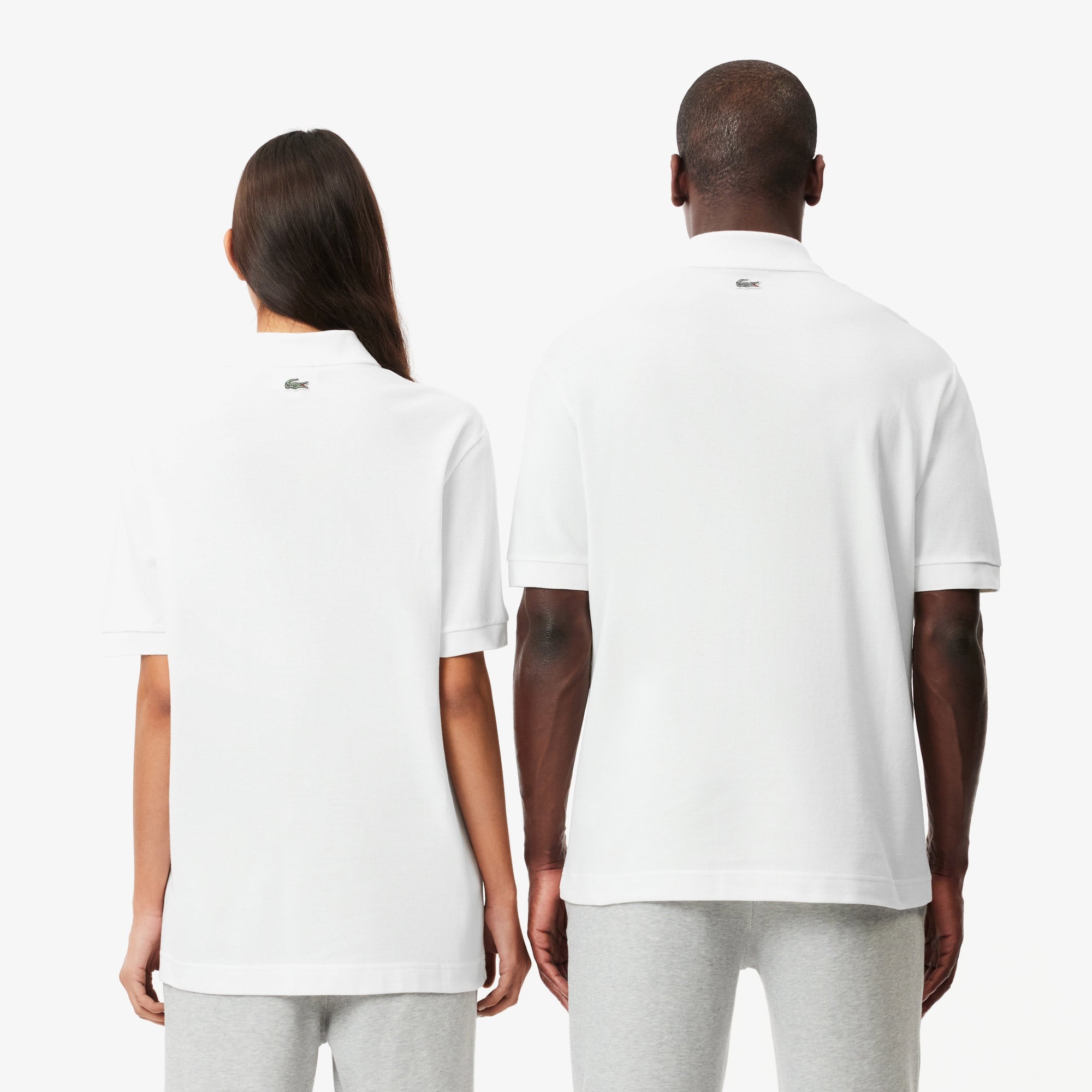 Unisex Loose Fit Beyaz Polo