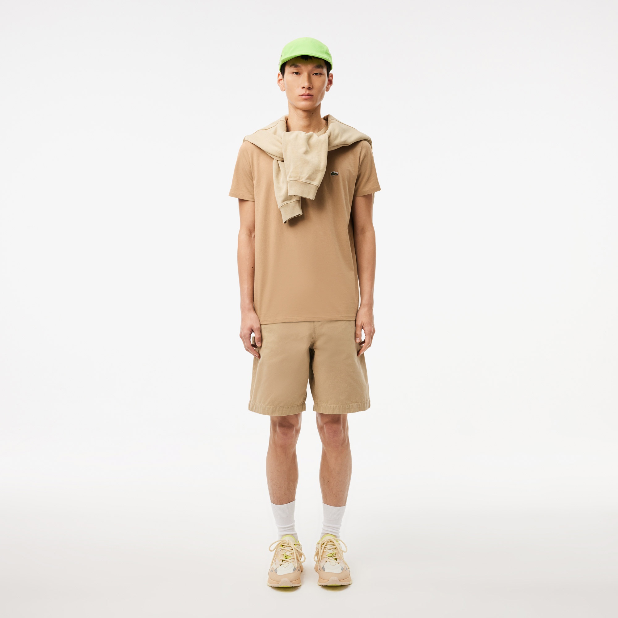 Lacoste Erkek Regular Fit Bisiklet Yaka Bej T-Shirt