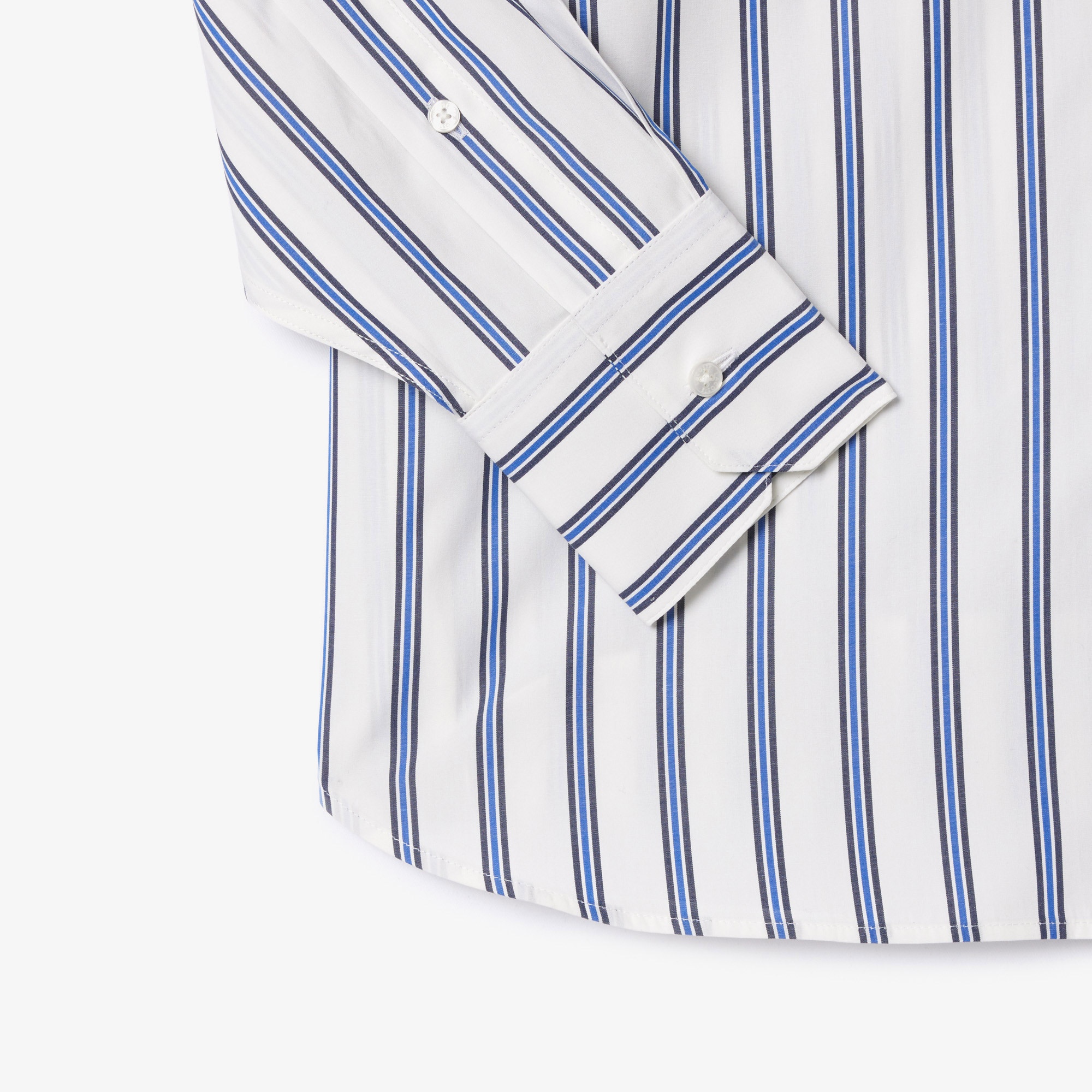 Lacoste Kadın Oversize Fit Çizgili Beyaz Gömlek