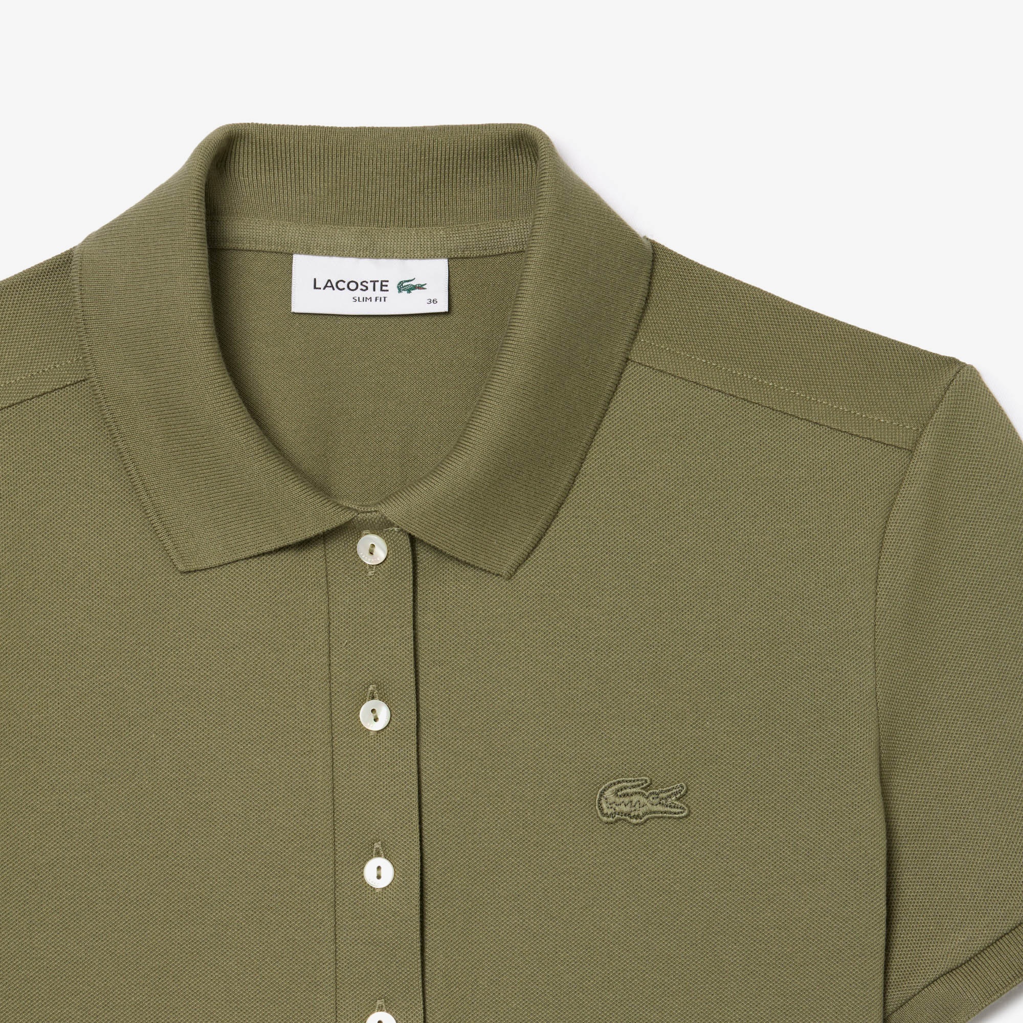 Lacoste Kadın Slim Fit Haki Polo