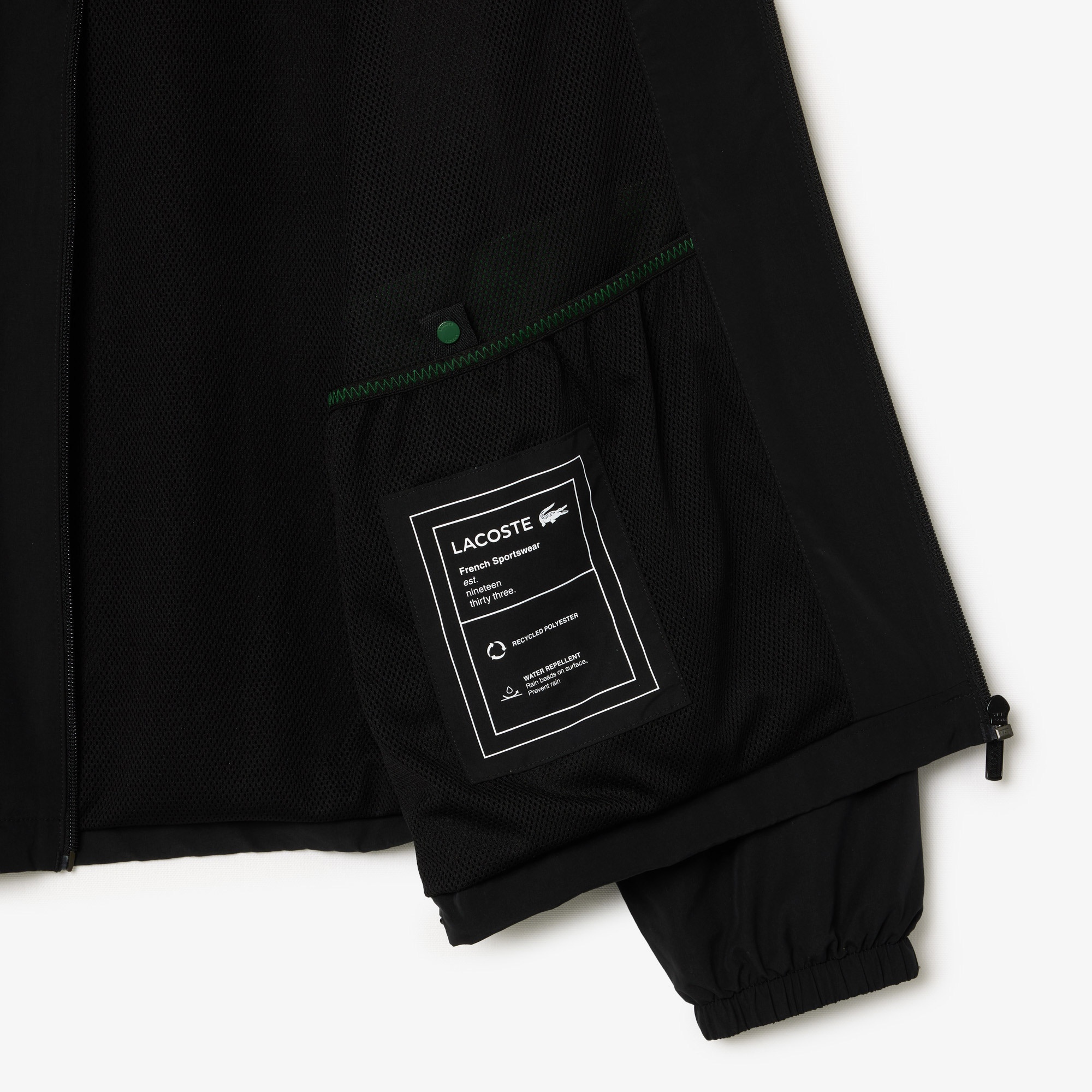 Lacoste Erkek Regular Fit Kapüşonlu Siyah Yağmurluk