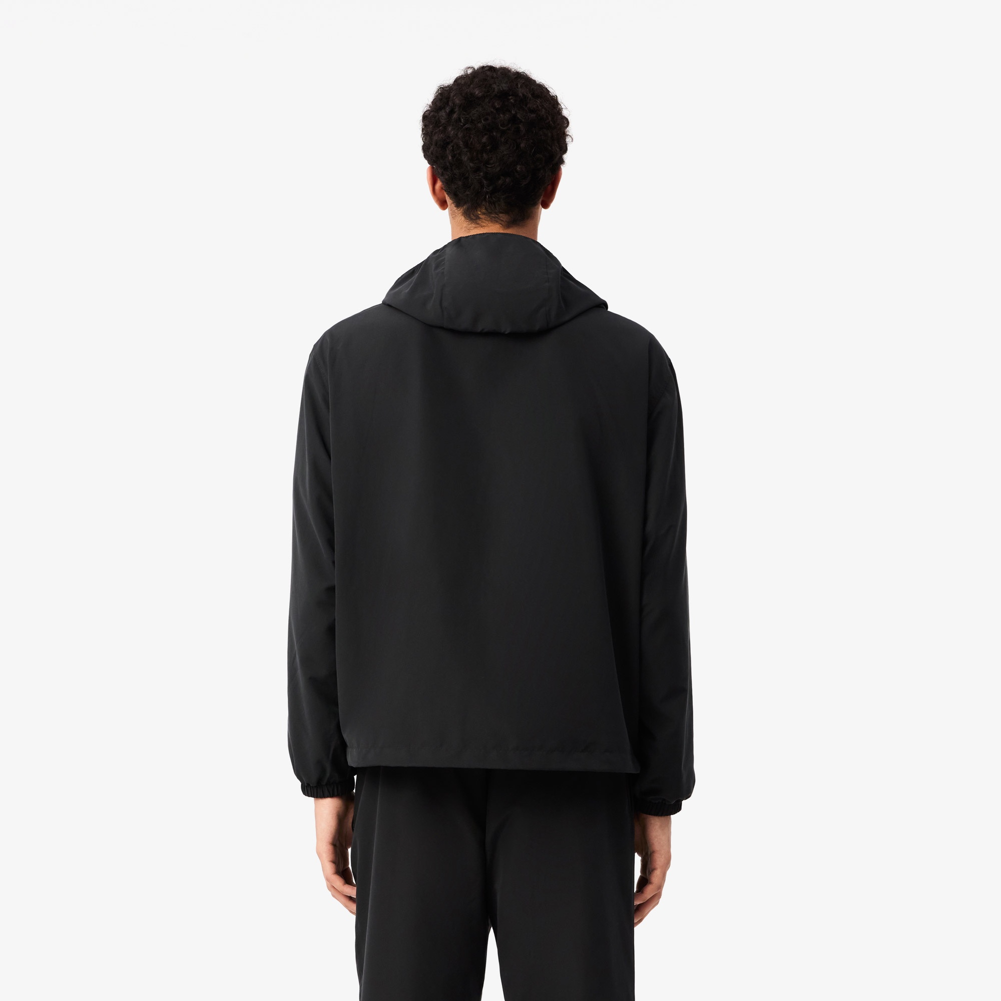 Lacoste Erkek Regular Fit Kapüşonlu Siyah Yağmurluk