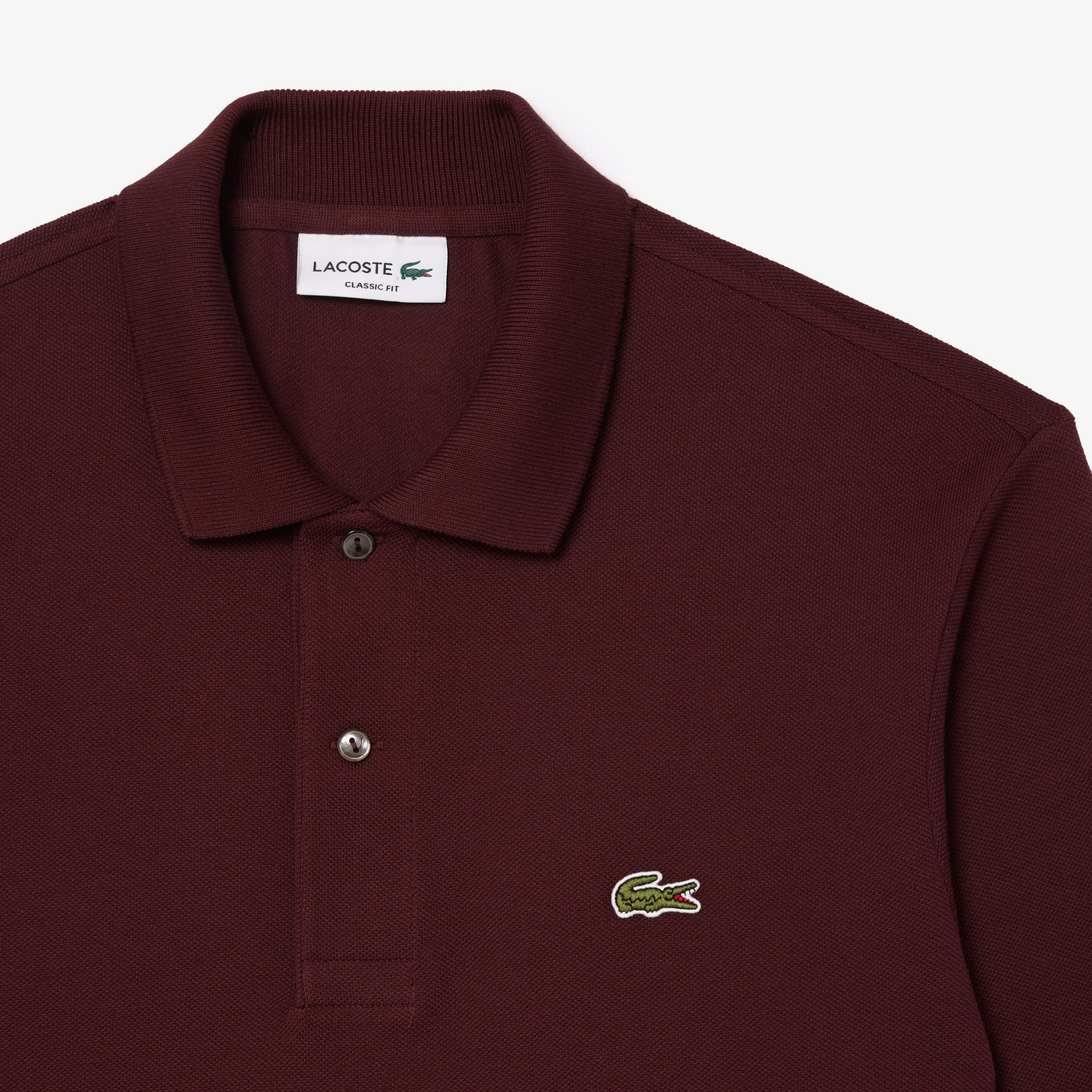 L.12.12 Erkek Classic Fit Uzun Kollu Bordo Polo