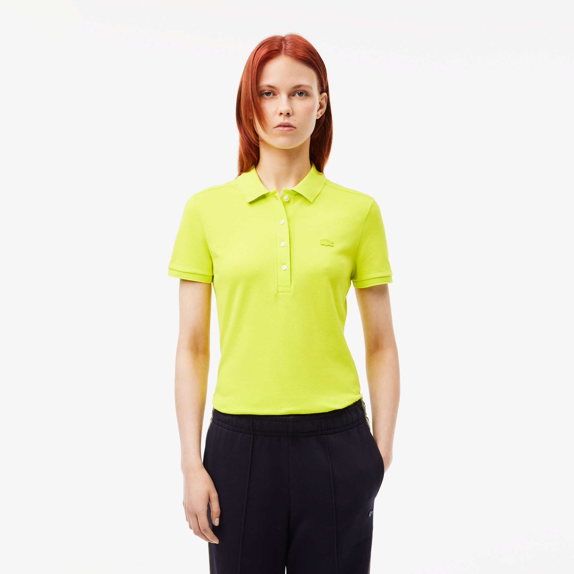 Lacoste Kadın Slim Fit Sarı Polo