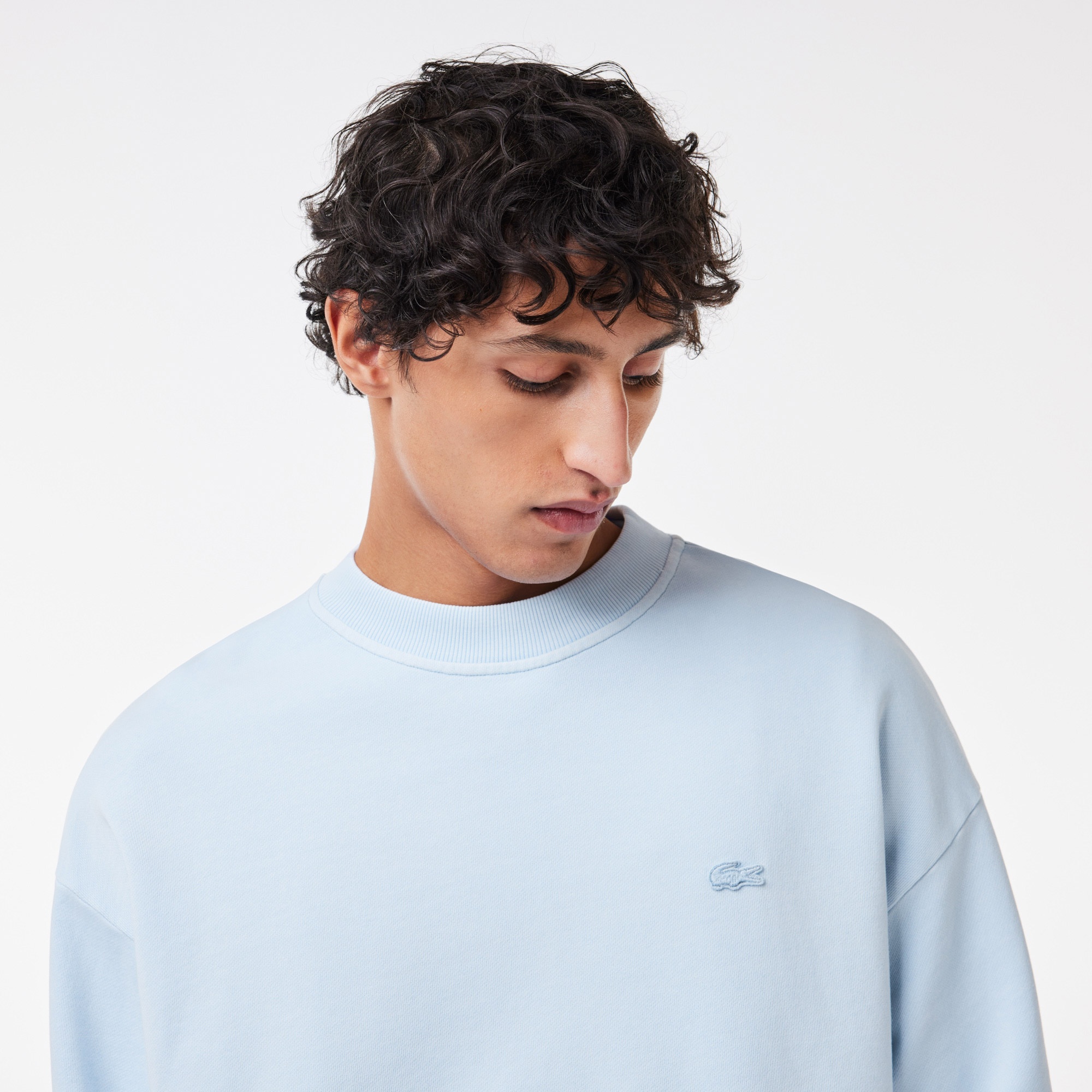 Lacoste Erkek Loose Fit Bisiklet Yaka Açık Mavi Sweatshirt