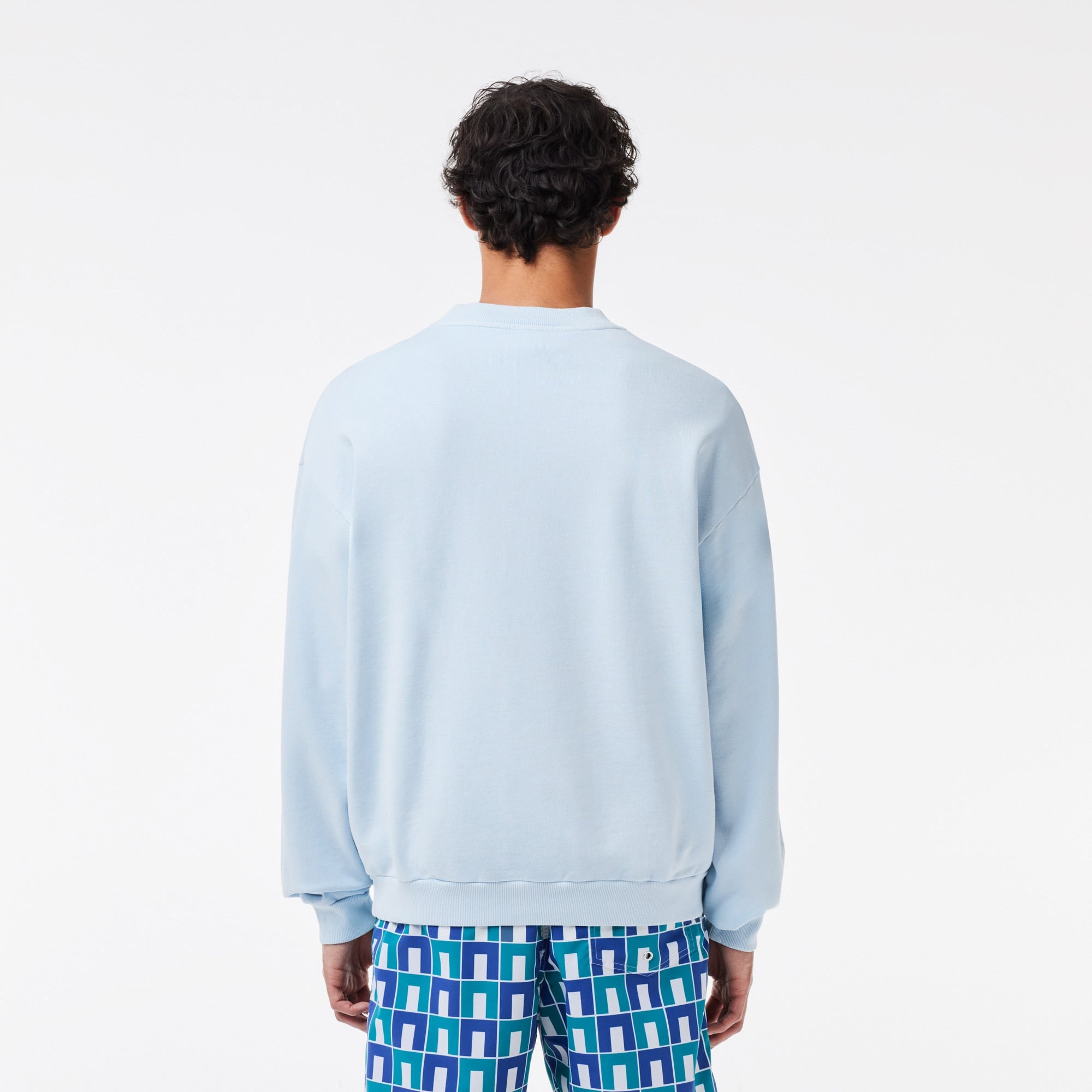 Lacoste Erkek Loose Fit Bisiklet Yaka Açık Mavi Sweatshirt