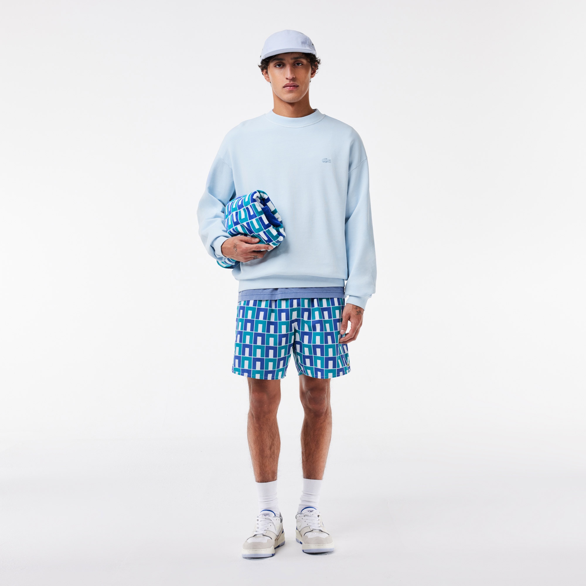 Lacoste Erkek Loose Fit Bisiklet Yaka Açık Mavi Sweatshirt