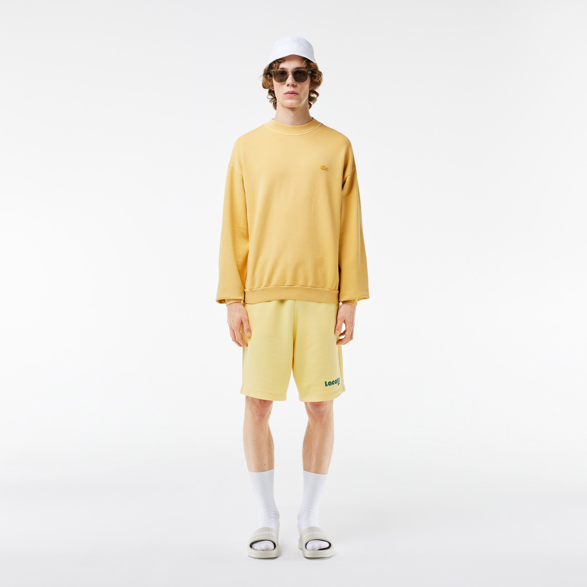 Lacoste Erkek Loose Fit Bisiklet Yaka Sarı Sweatshirt