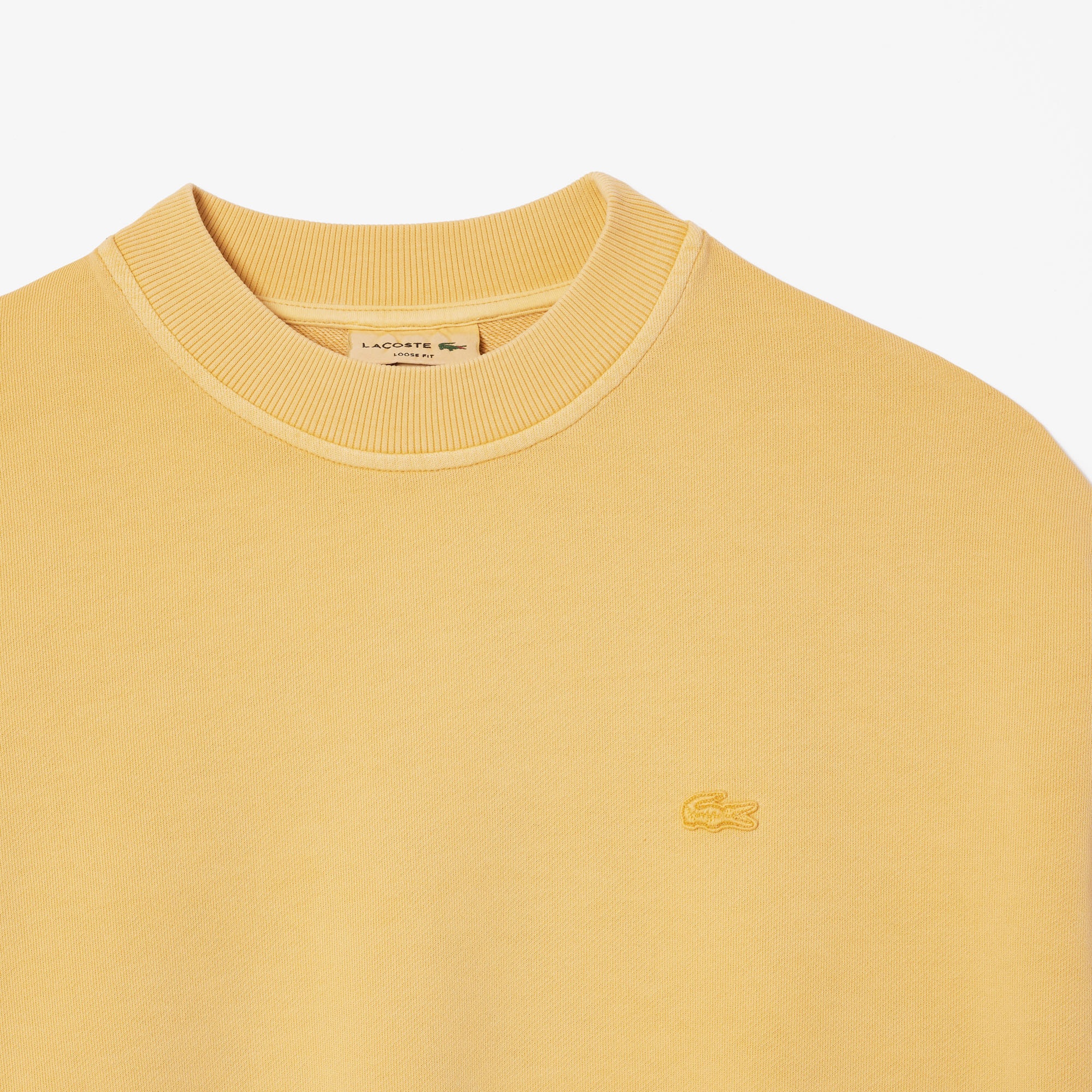 Lacoste Erkek Loose Fit Bisiklet Yaka Sarı Sweatshirt