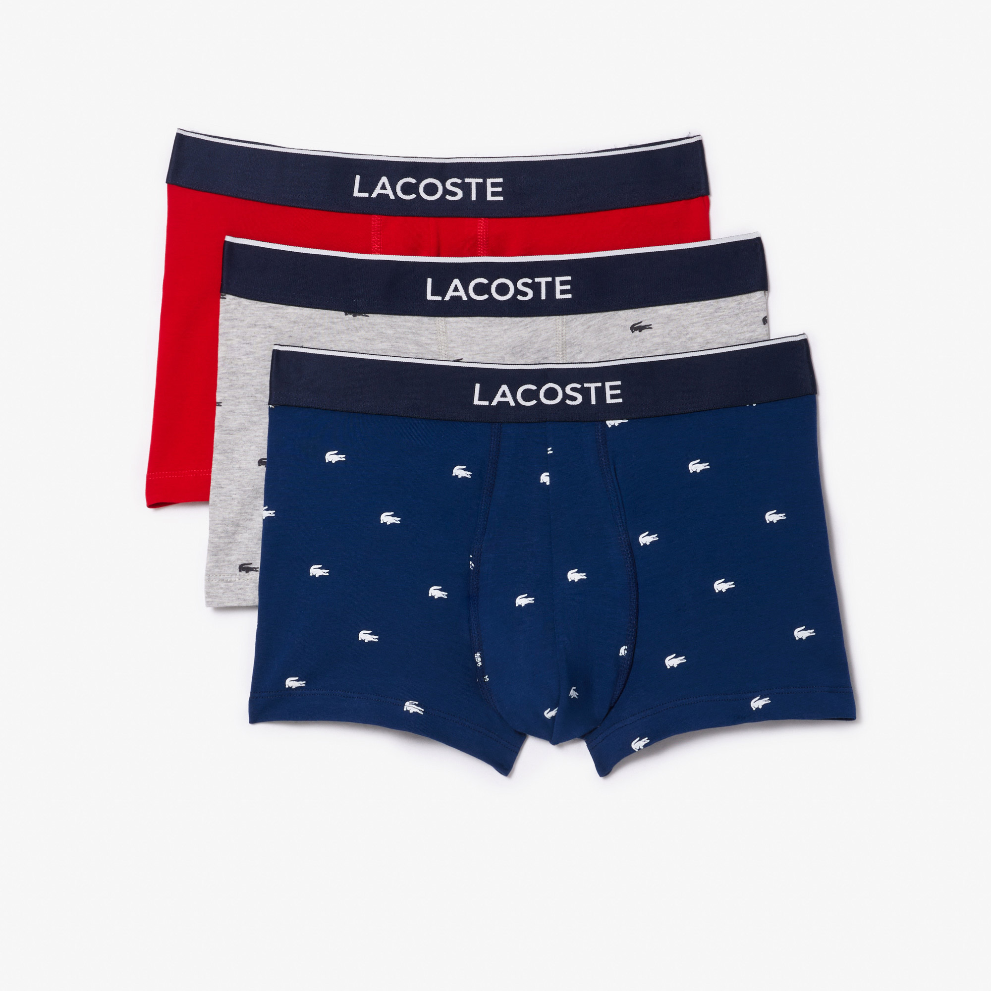 Lacoste Core Erkek Baskılı 3'lü Lacivert Boxer görsel 5