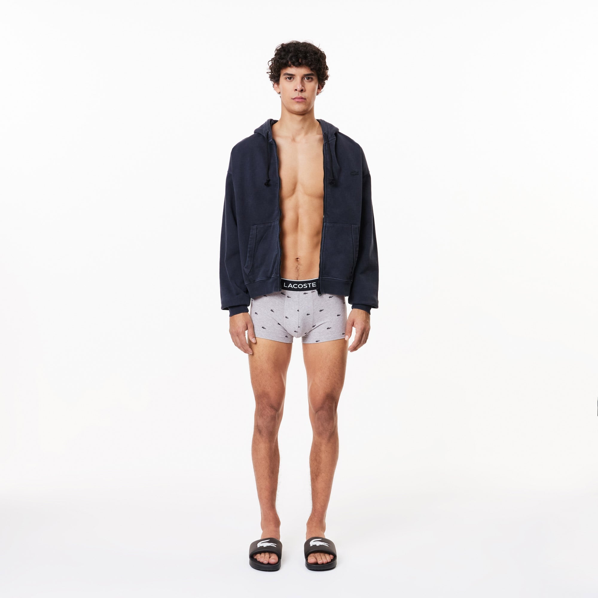 Core Erkek Baskılı 3'lü Gri Boxer