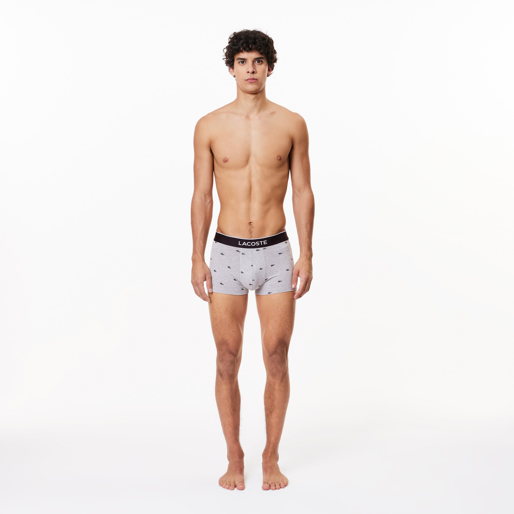 Lacoste Core Erkek Baskılı 3'lü Gri Boxer