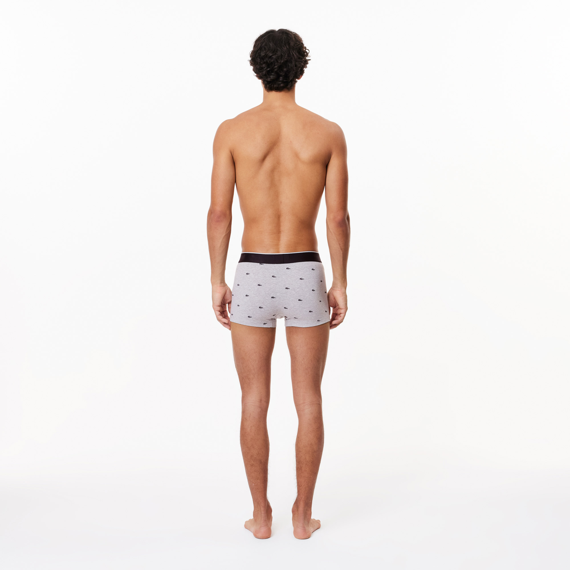 Lacoste Core Erkek Baskılı 3'lü Gri Boxer görsel 3