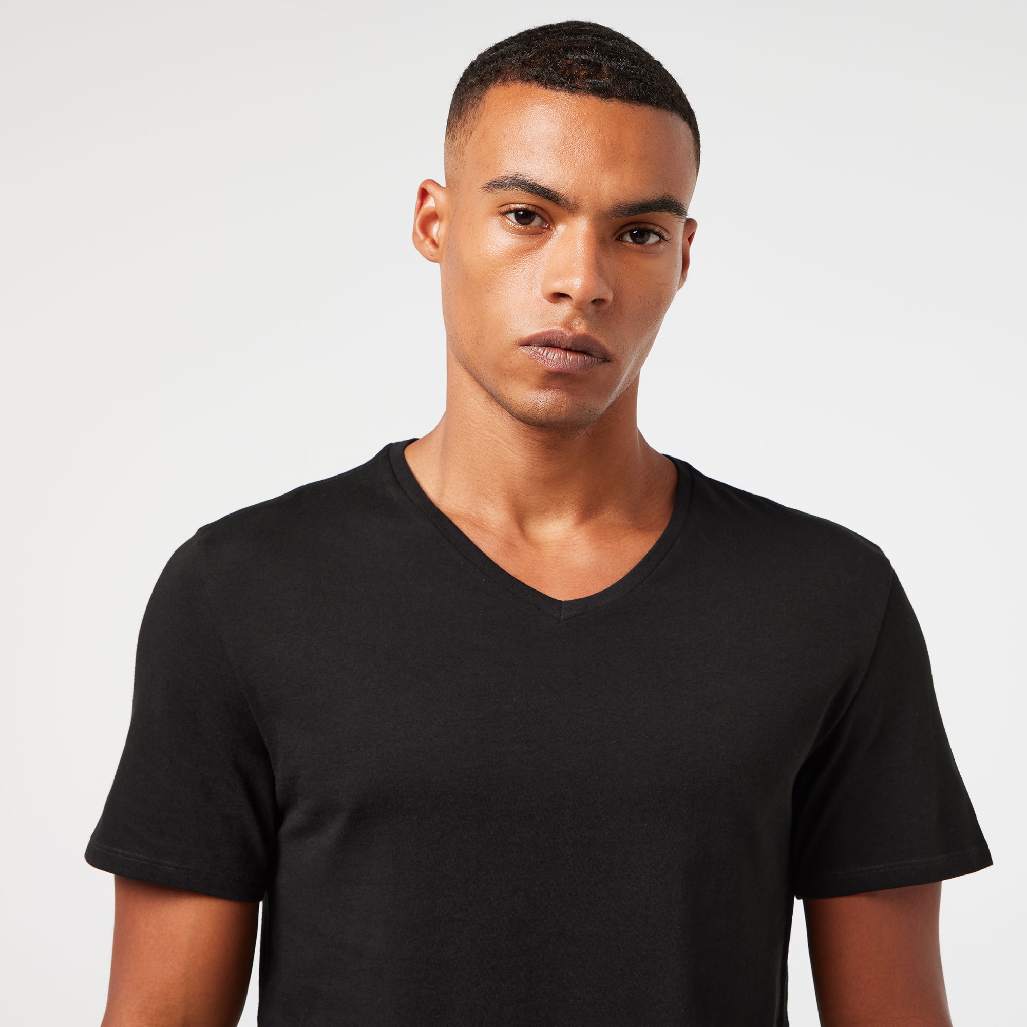 Lacoste Erkek Slim Fit V Yaka 3'lü Siyah Atlet