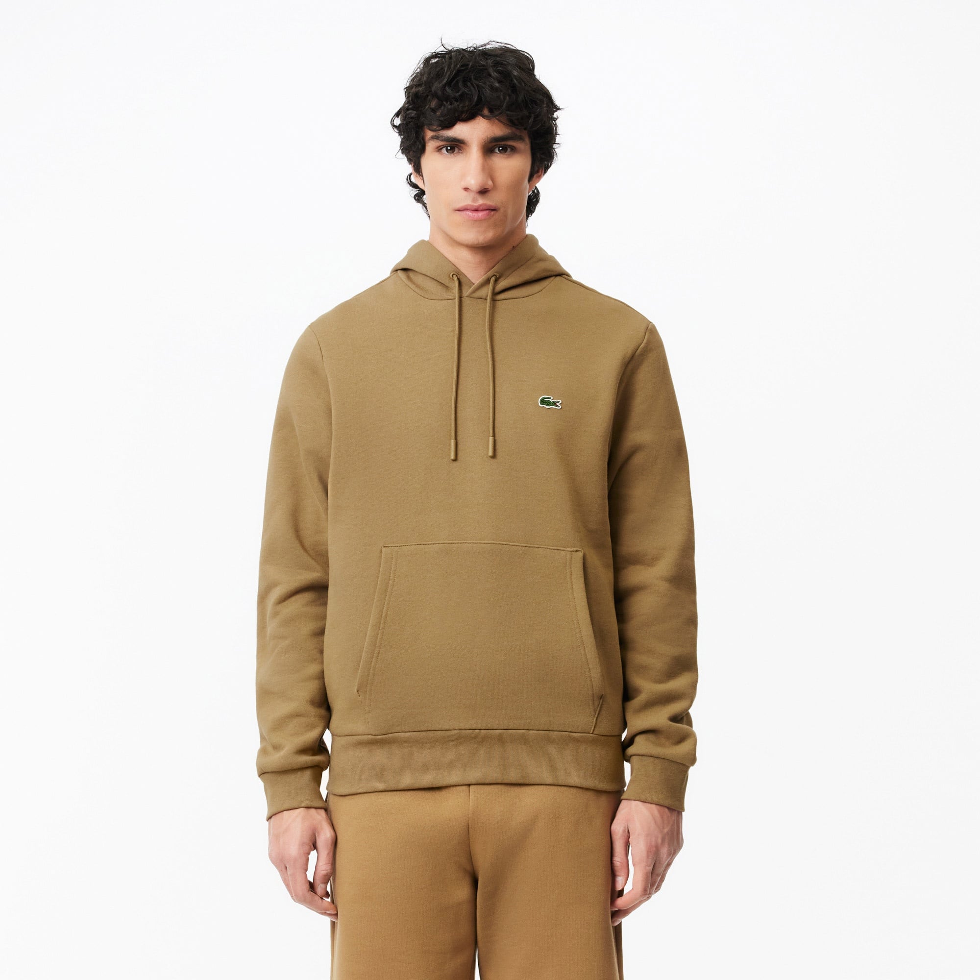Lacoste Erkek Classic Fit Kapüşonlu Kahverengi Sweatshirt