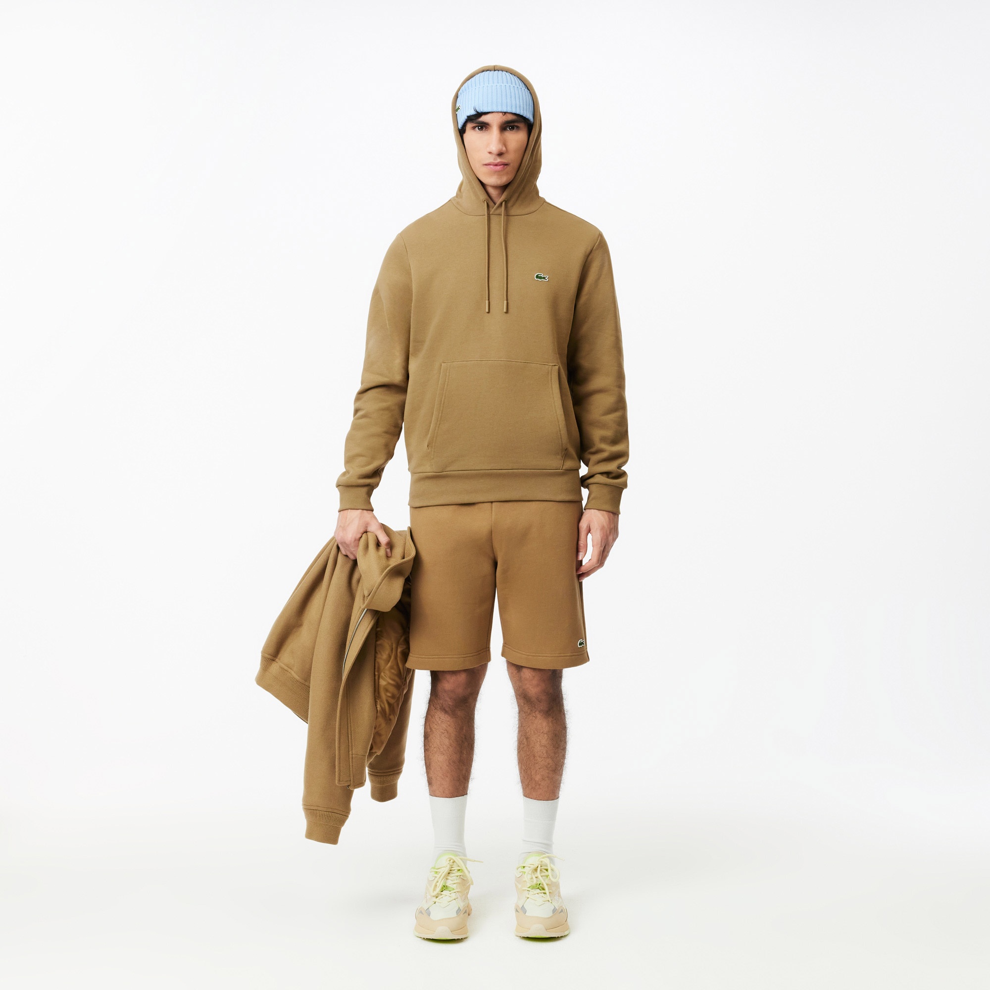 Lacoste Erkek Classic Fit Kapüşonlu Kahverengi Sweatshirt