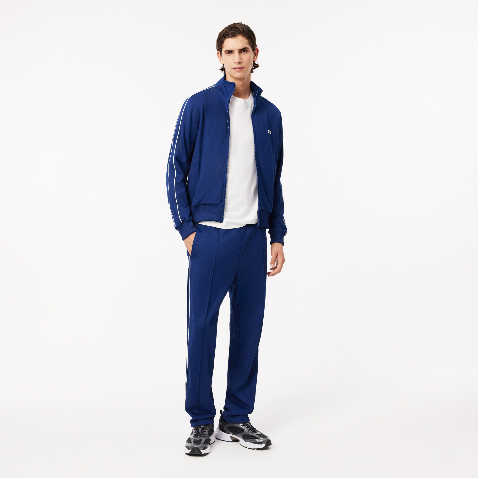 Lacoste Erkek Regular Fit Çizgili Koyu Mavi Eşofman Altı XH1412
