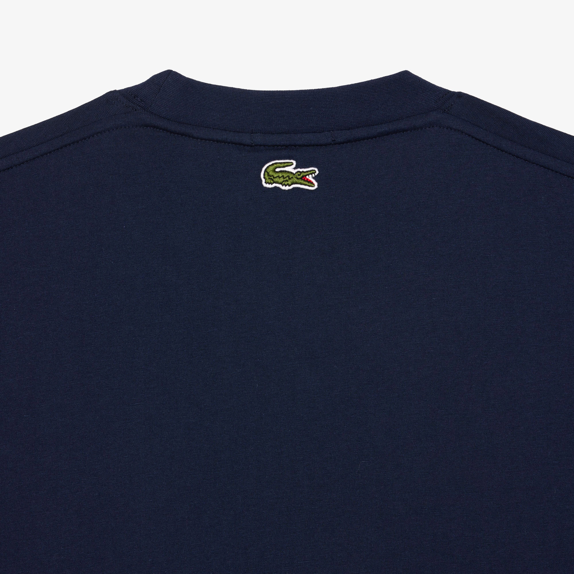 Lacoste Signature Unisex Classic Fit Bisiklet Yaka Baskılı Lacivert T-Shirt