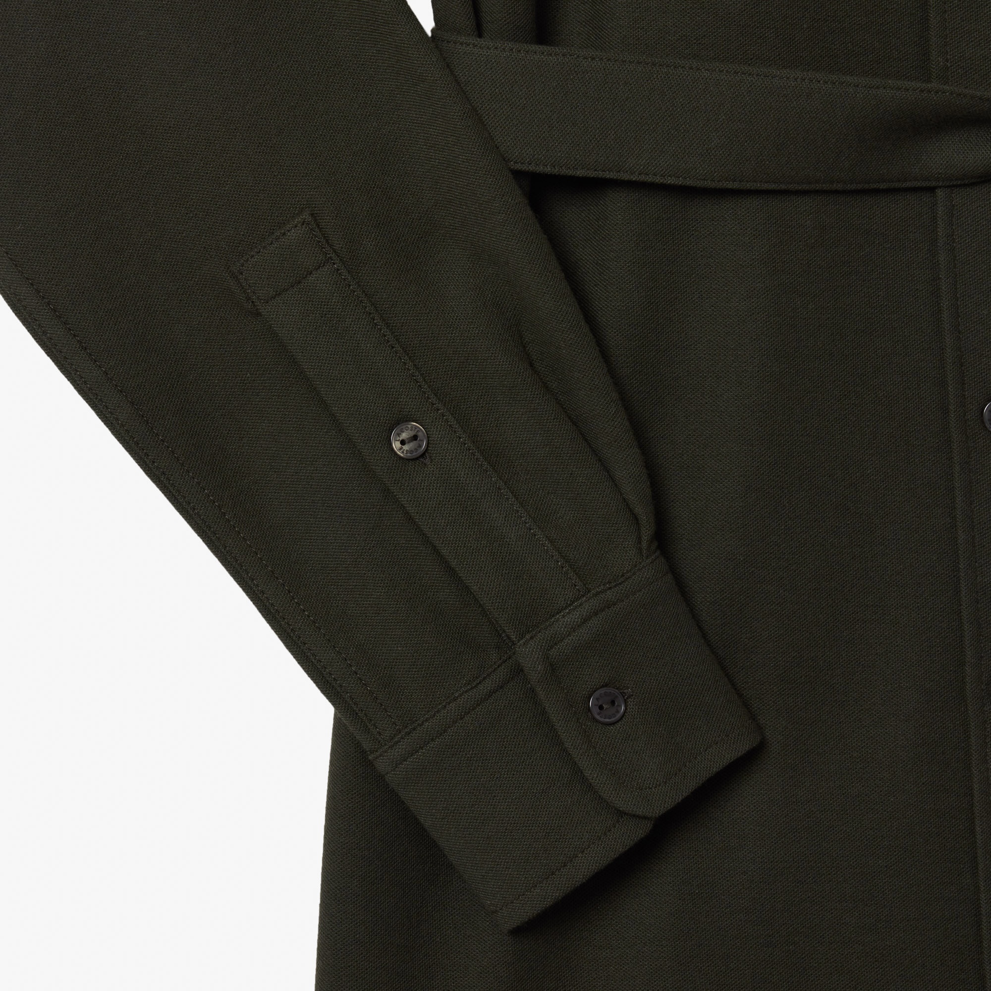 Lacoste Kadın Slim Fit Uzun Kollu Polo Yaka Haki Elbise