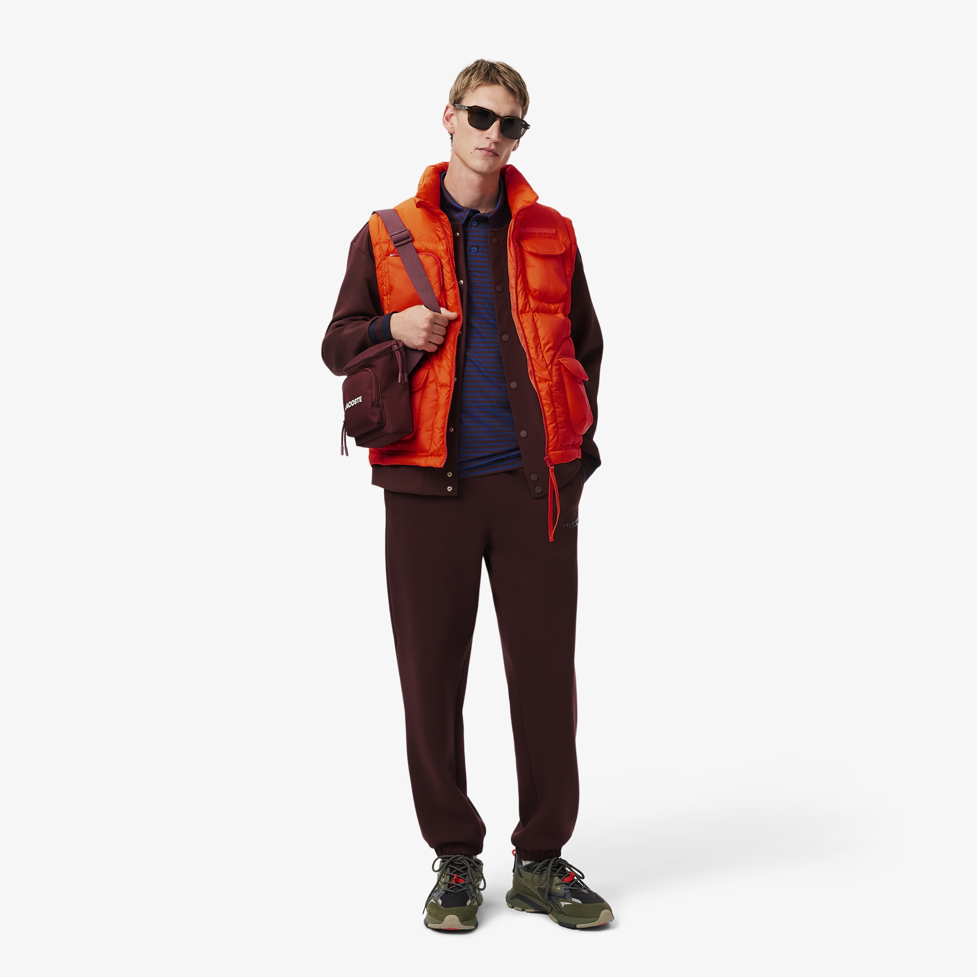 Lacoste Erkek Dik Yaka Turuncu Yelek