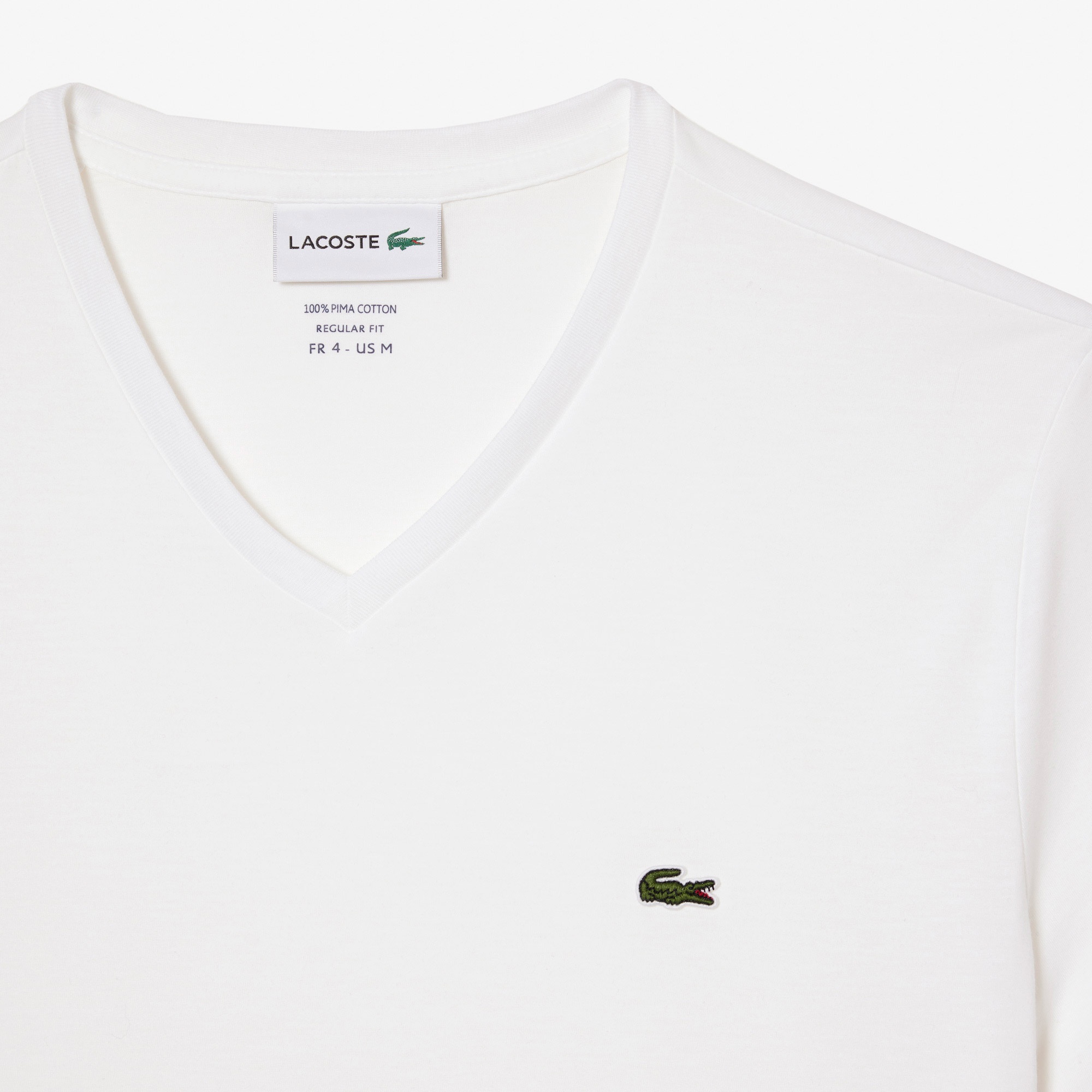 Lacoste Erkek Regular Fit V Yaka Beyaz T-Shirt