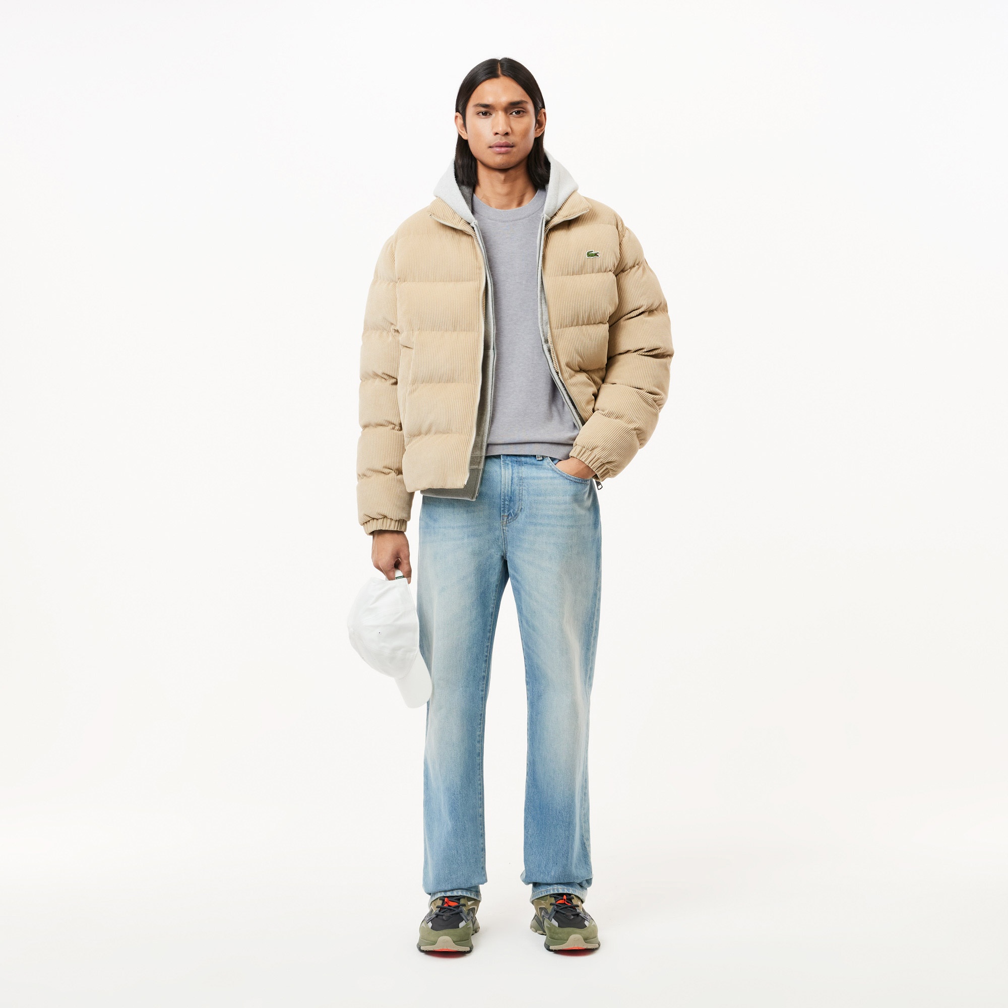 Lacoste Erkek Regular Fit Bisiklet Yaka Organik Pamuk Gri Kazak