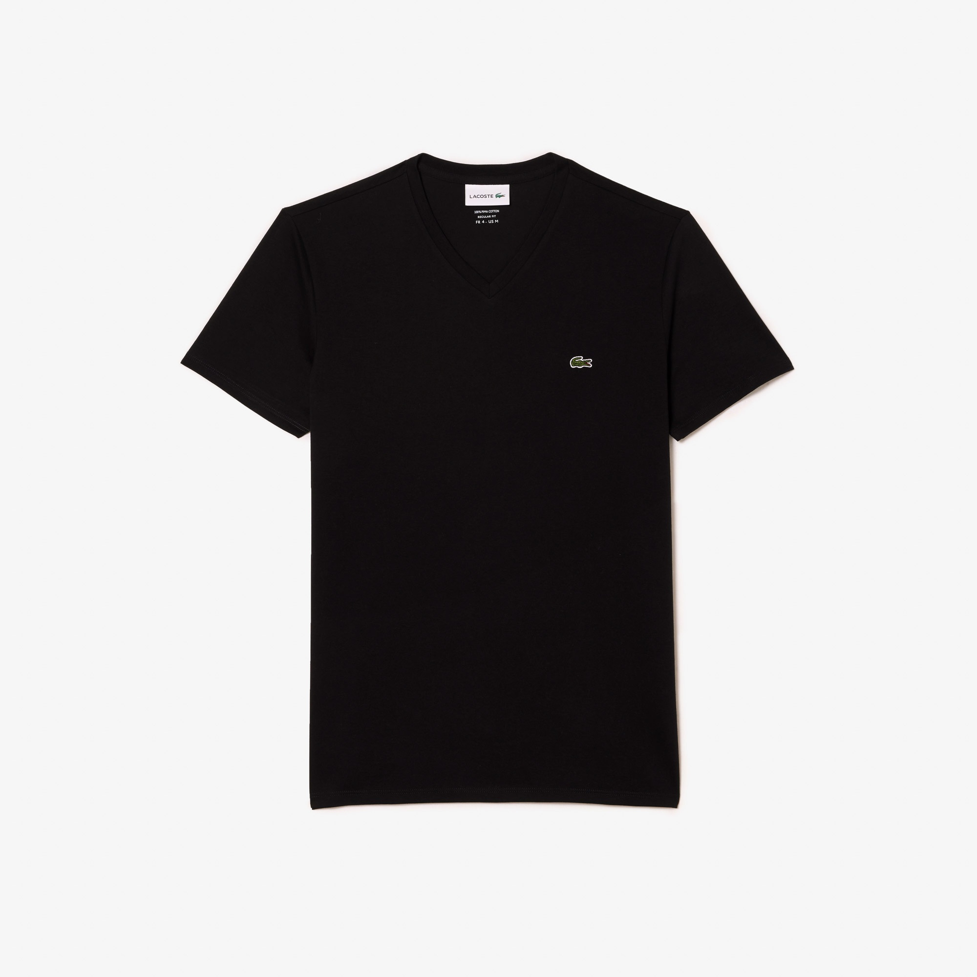 Lacoste Erkek Regular Fit V yaka Siyah T-Shirt